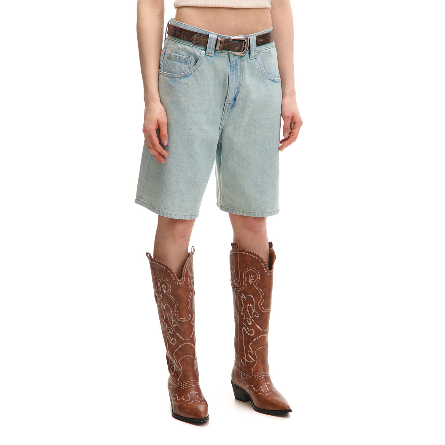 Cropp - Дънкови къси панталони - бледосиньо