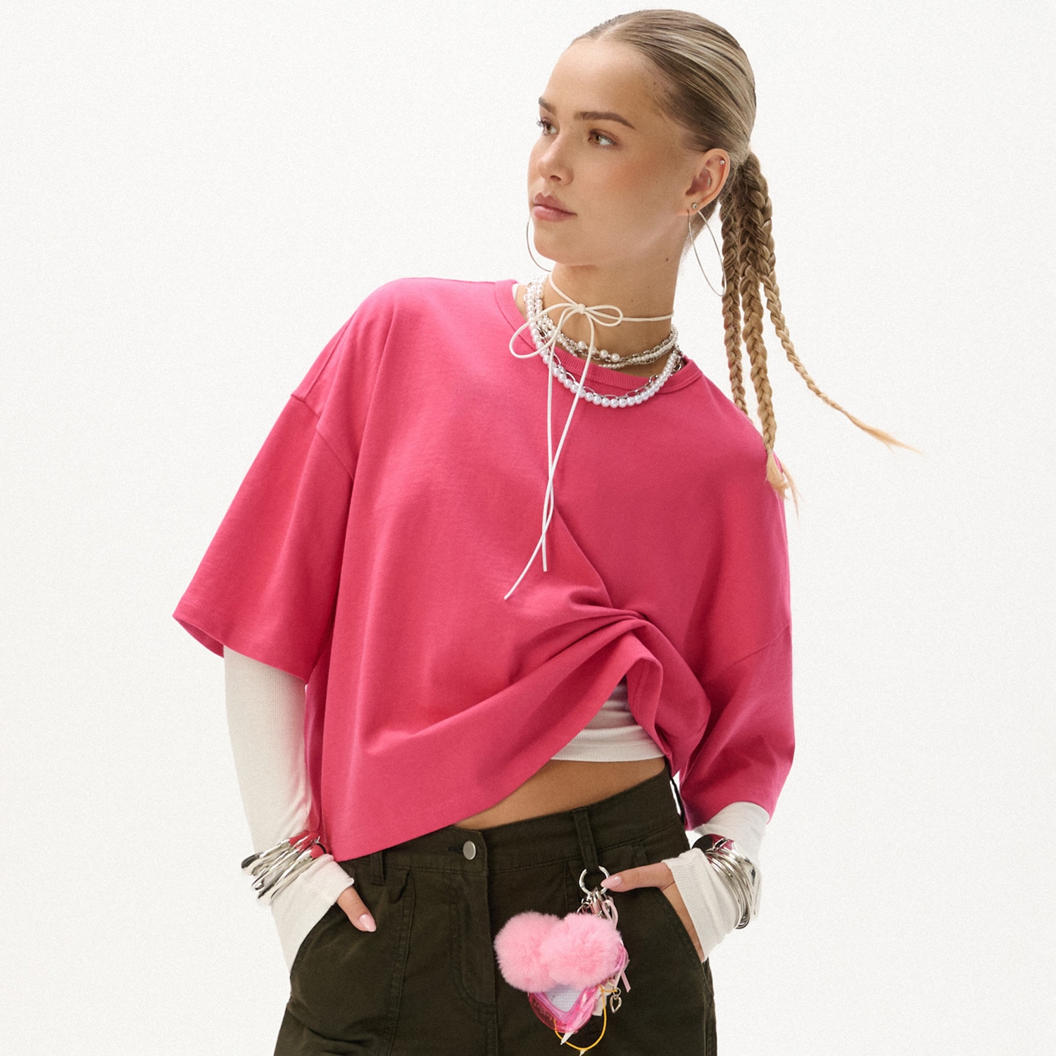 Cropp - Изчистена тениска - роза