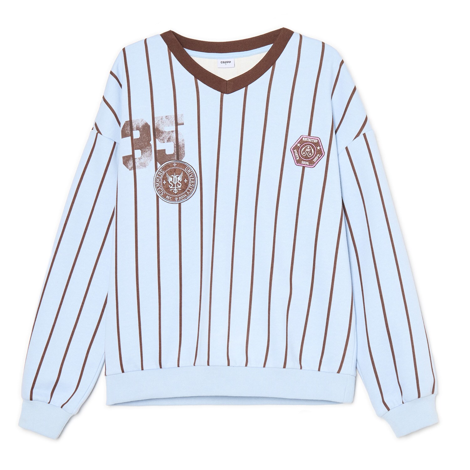 Cropp - Суитшърт на райе - бледосиньо