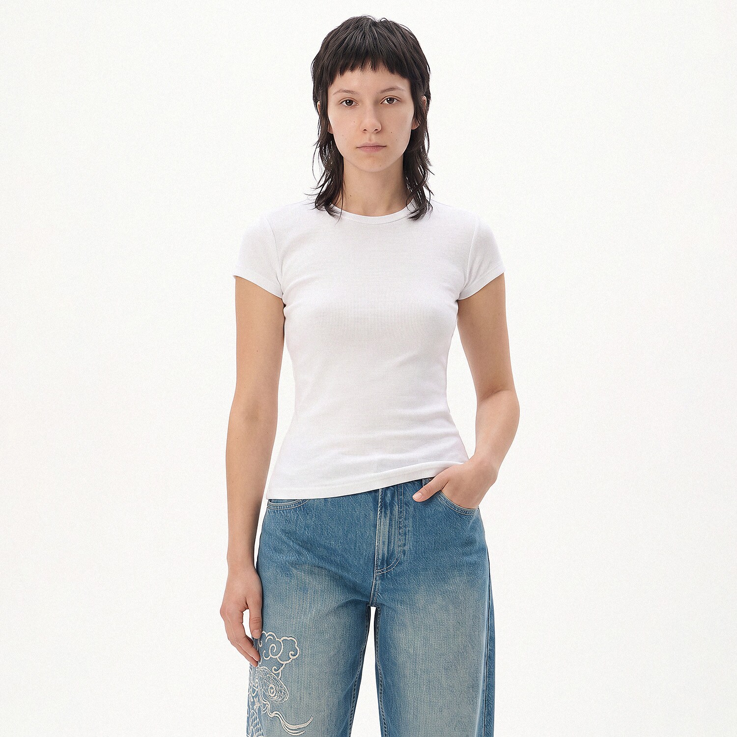 Cropp - LADIES` T-SHIRT - бял