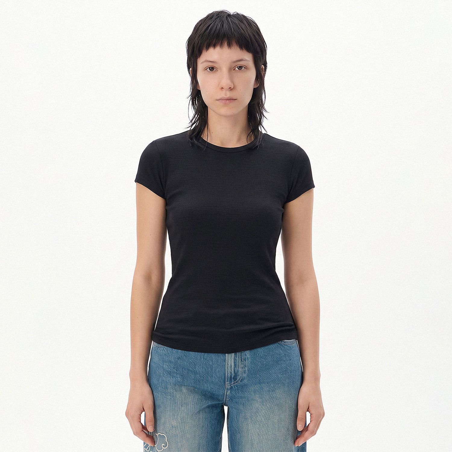 Cropp - LADIES` T-SHIRT - черeн