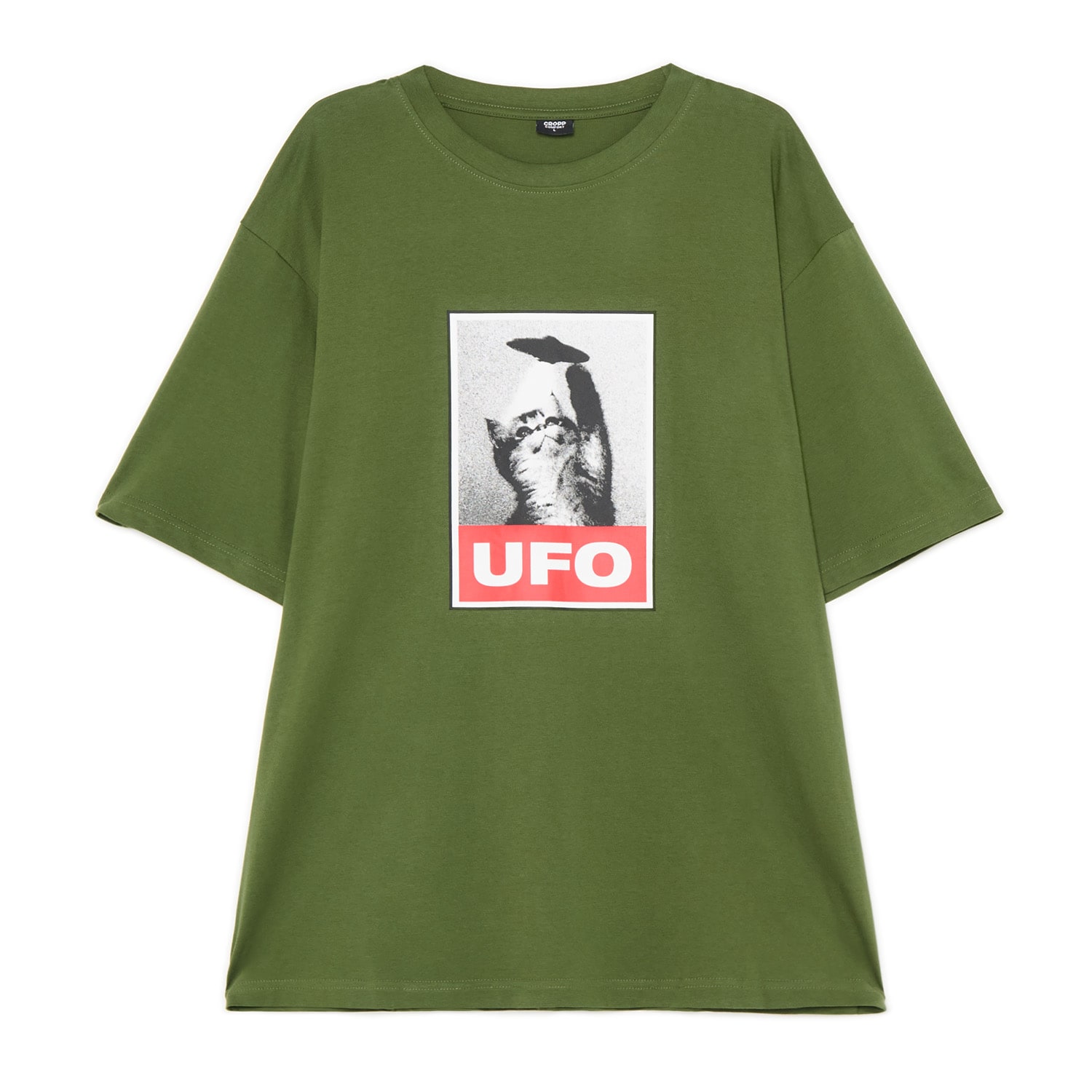 Cropp - Тениска с принт - зeлeн