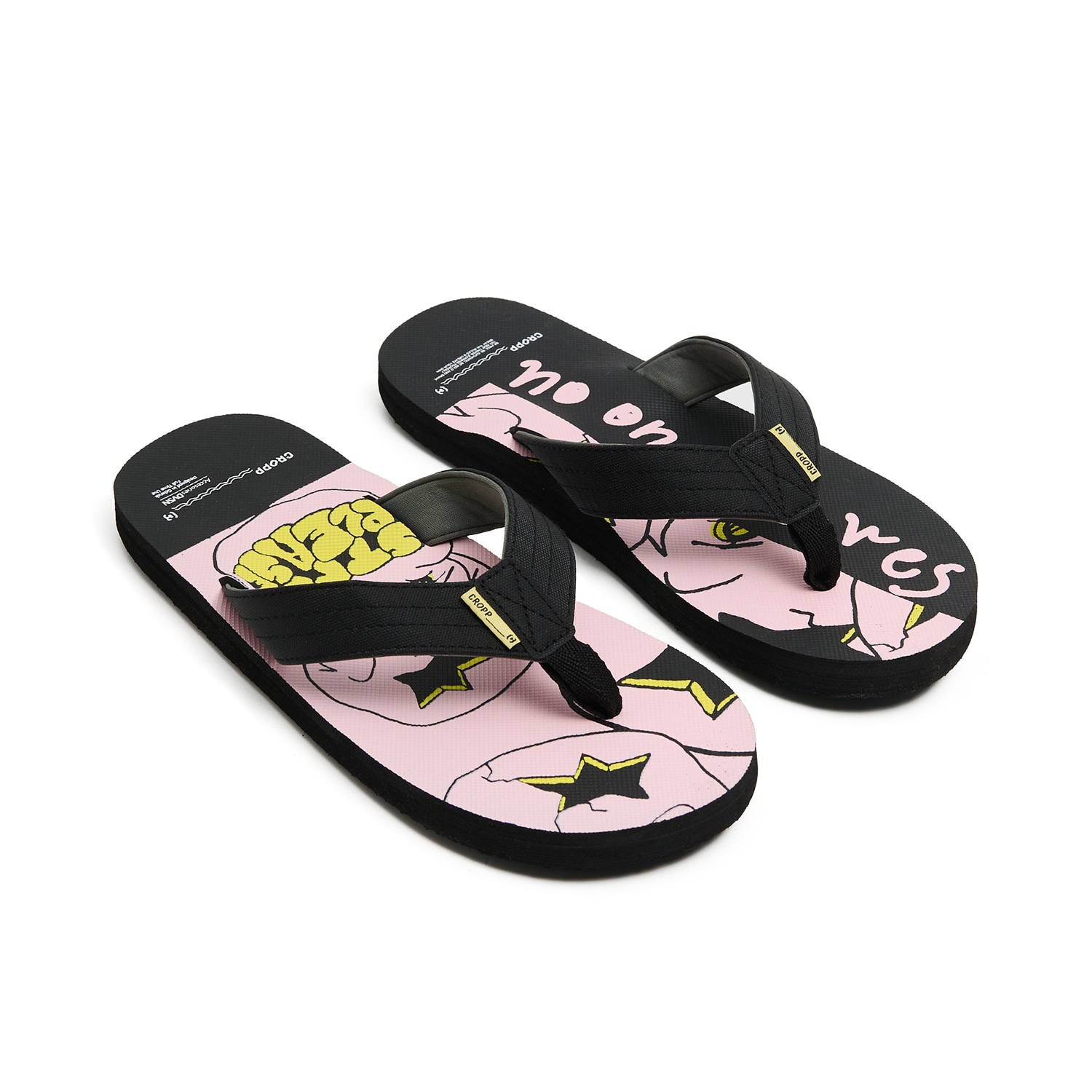 Cropp - Джапанки с принт - пастелнорозово