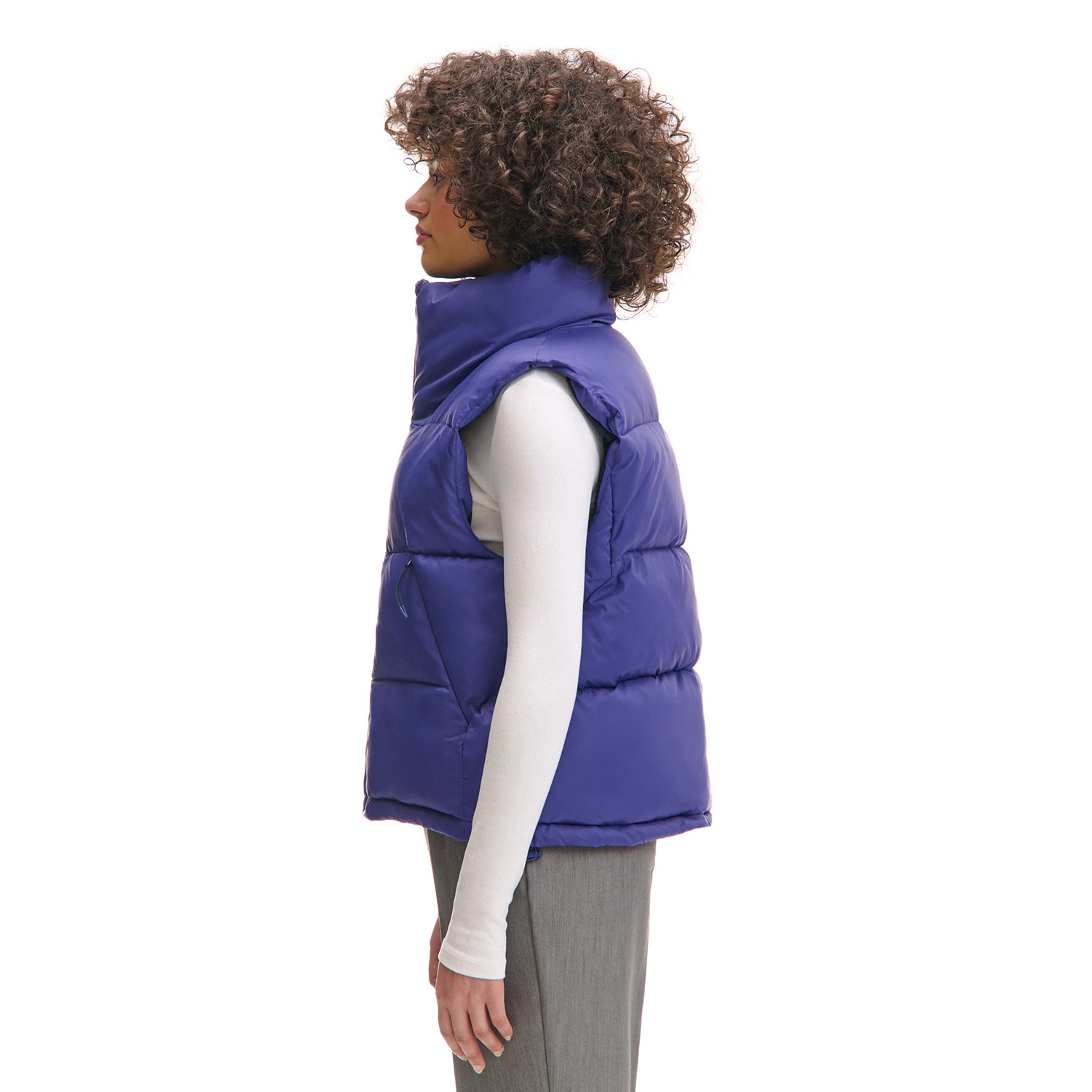 Cropp - Ватирана жилетка - виолетово