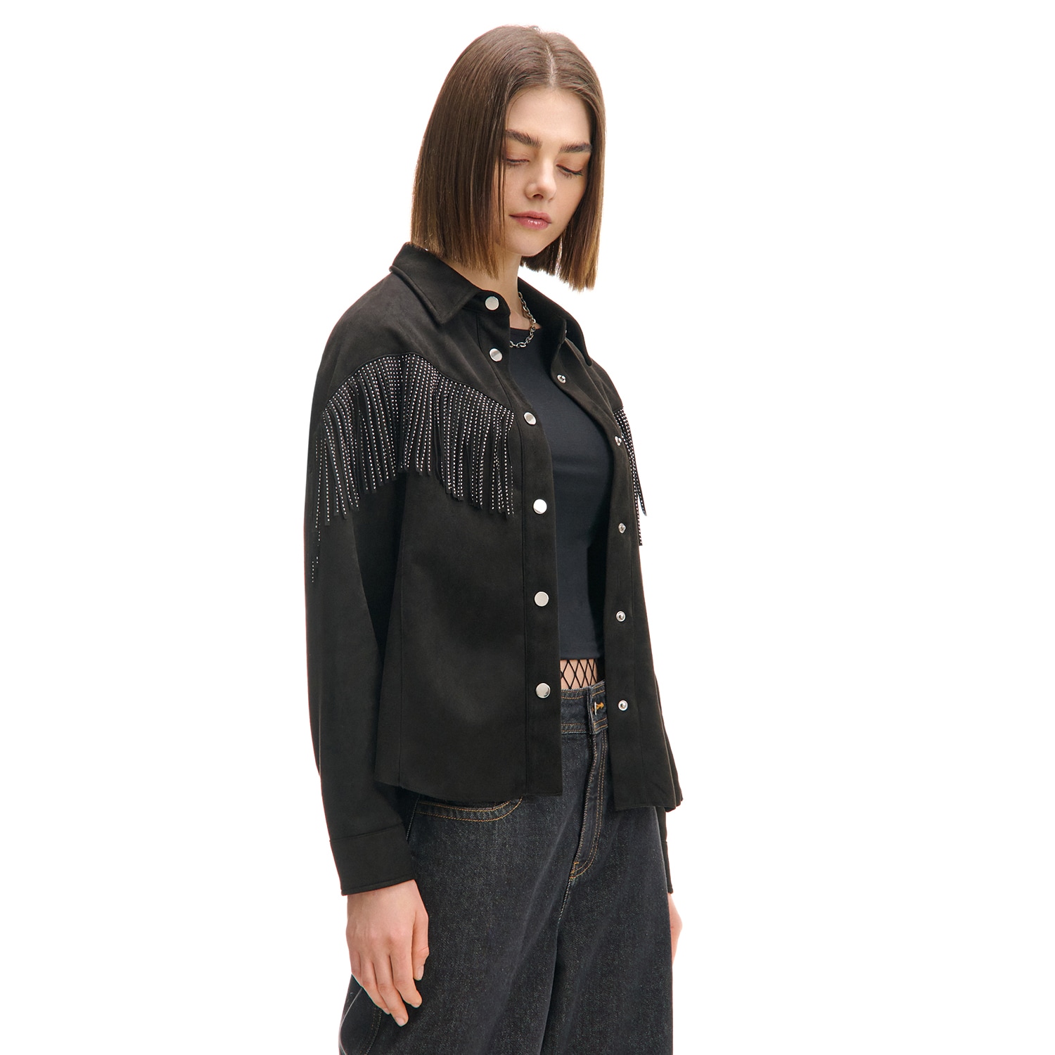 Cropp - Черна риза - черeн