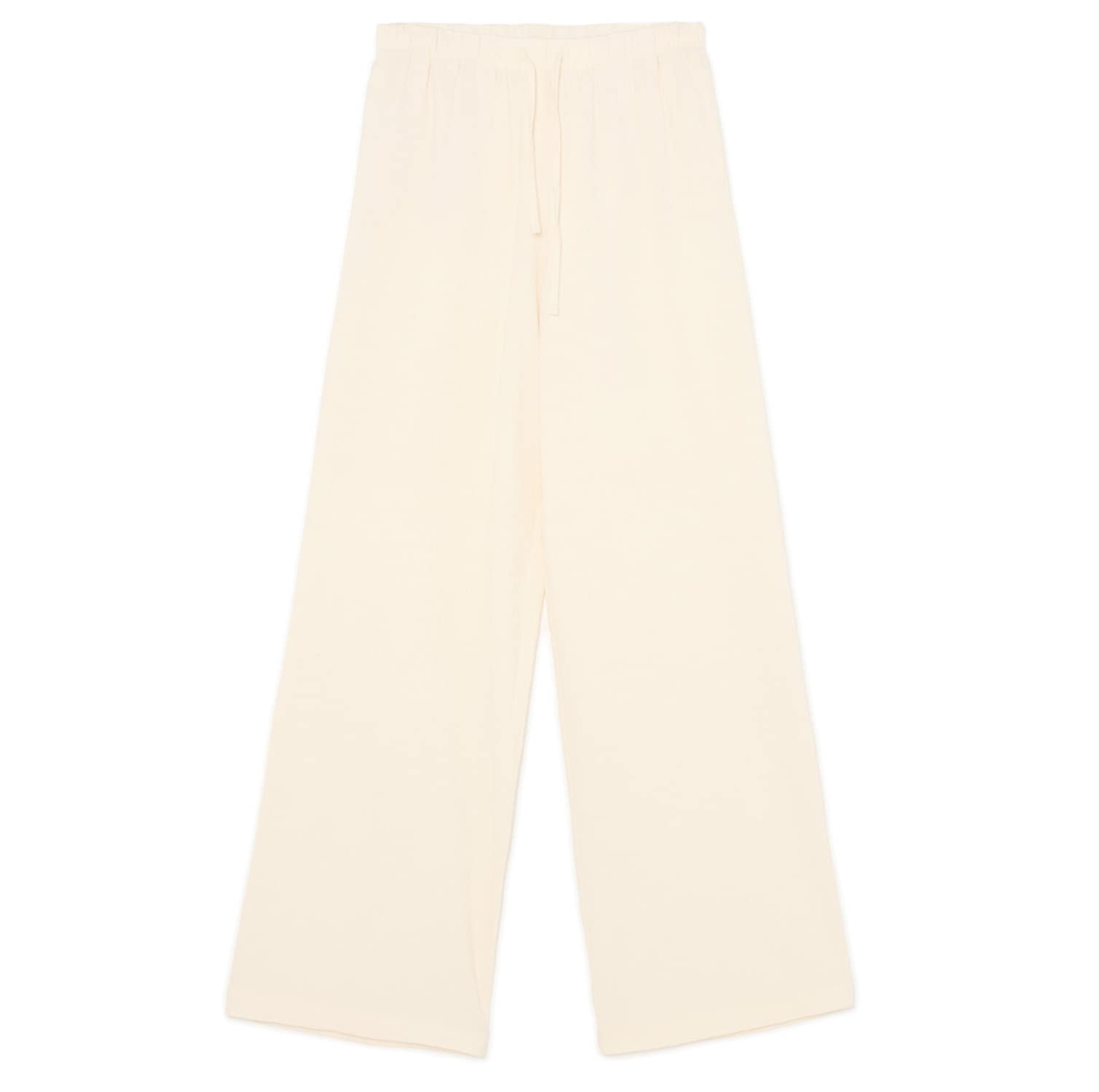 Cropp - Панталони с широк крачол - кремаво