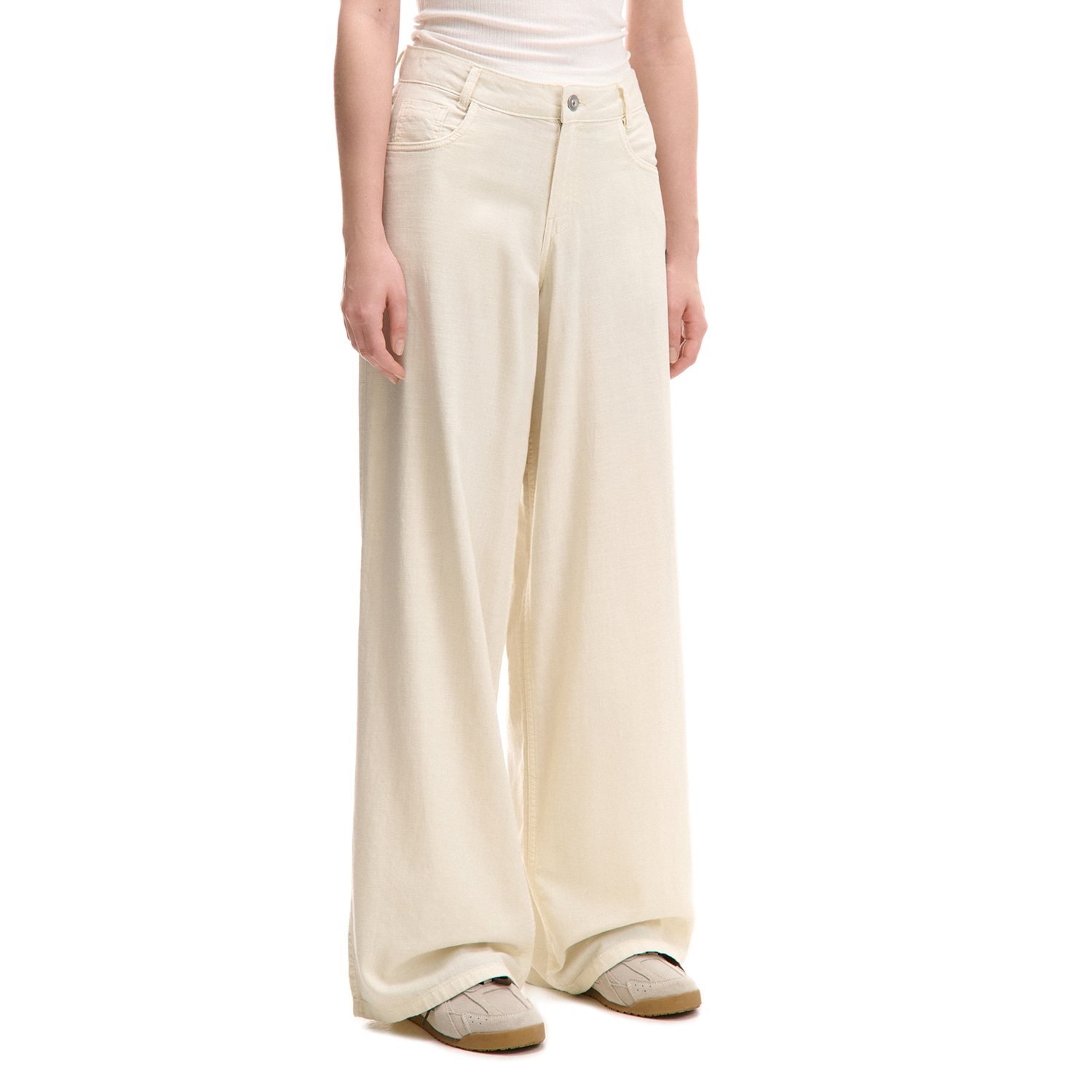 Cropp - Памучен панталон - бежово