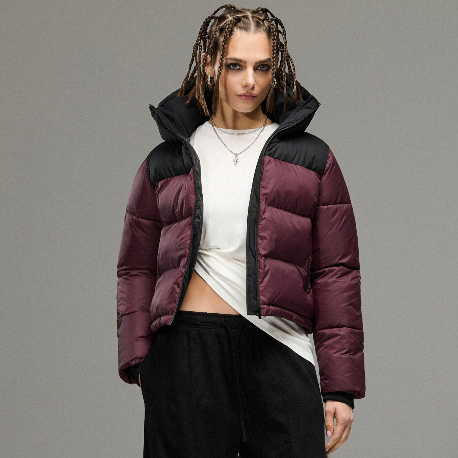 Cropp - Капитонирано яке puffer с качулка - кестеняв