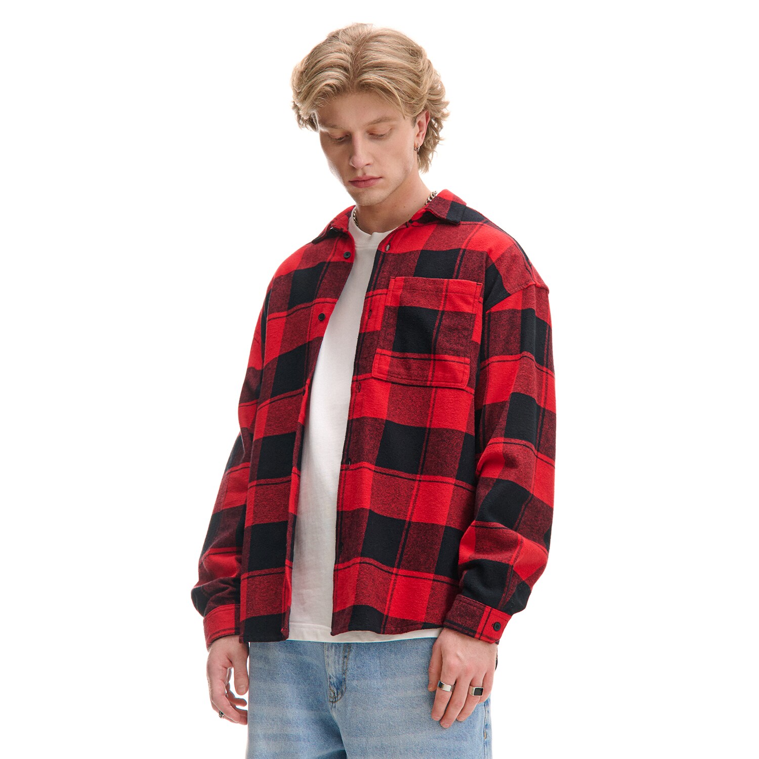 Cropp - Червена карирана риза - червeн