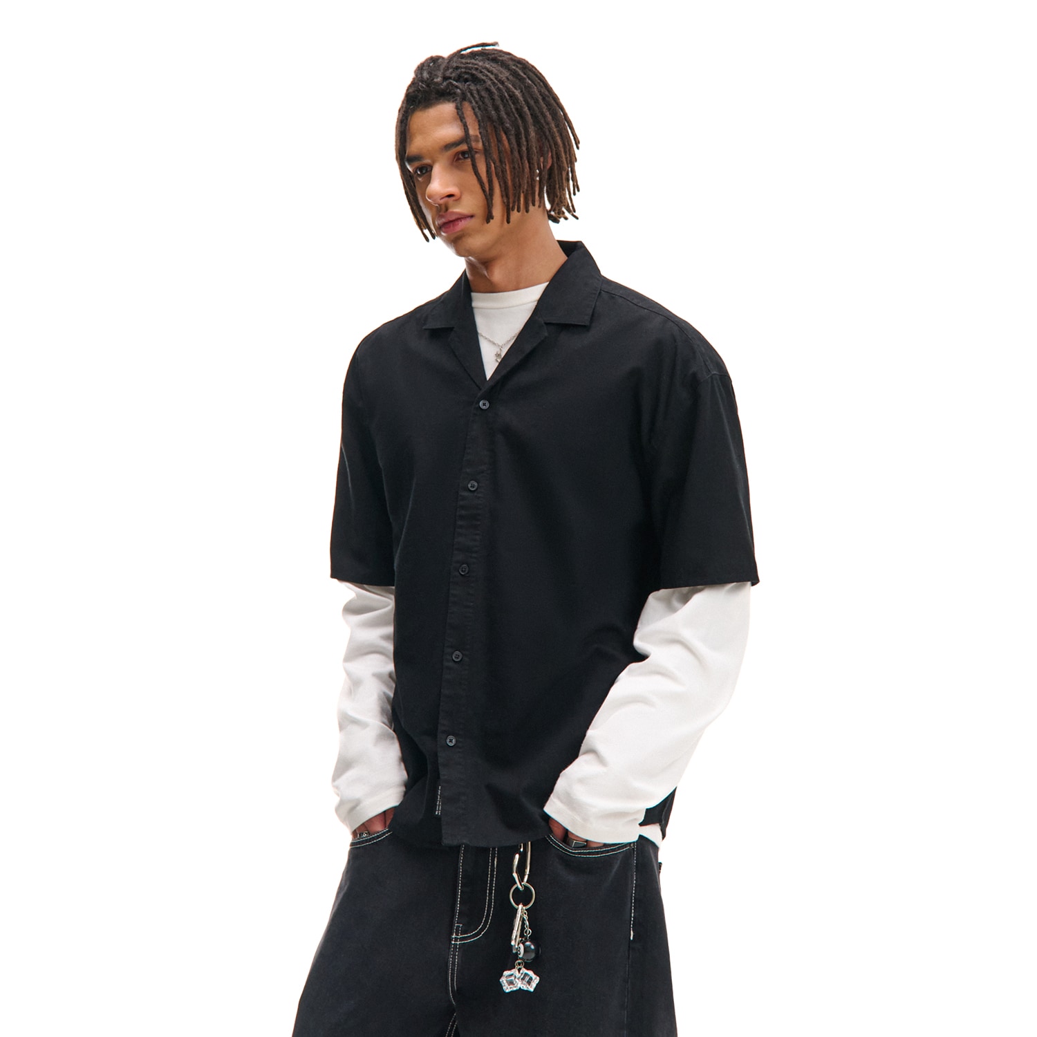 Cropp - Черна риза - черeн