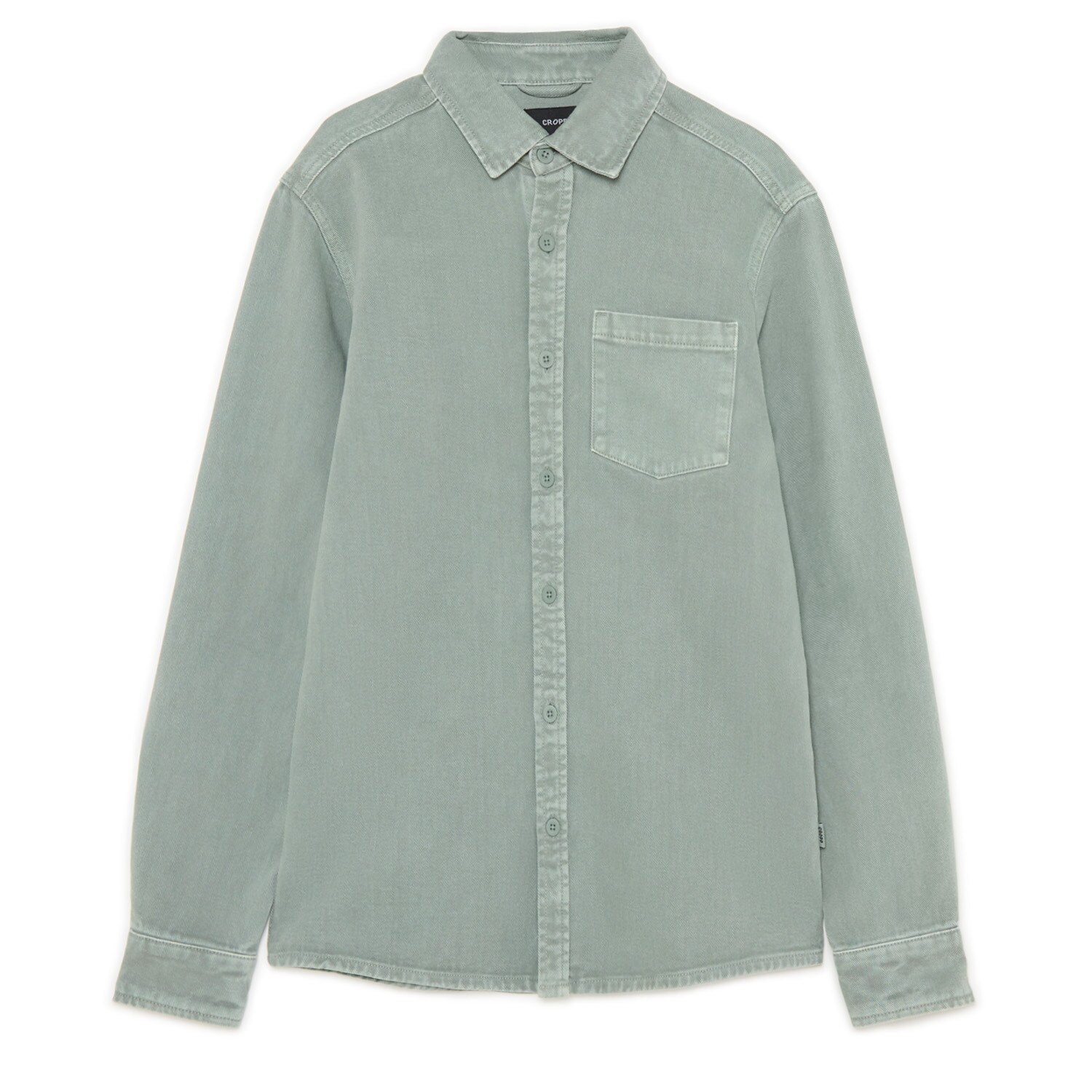 Cropp - Памучна карирана риза - бледозелено