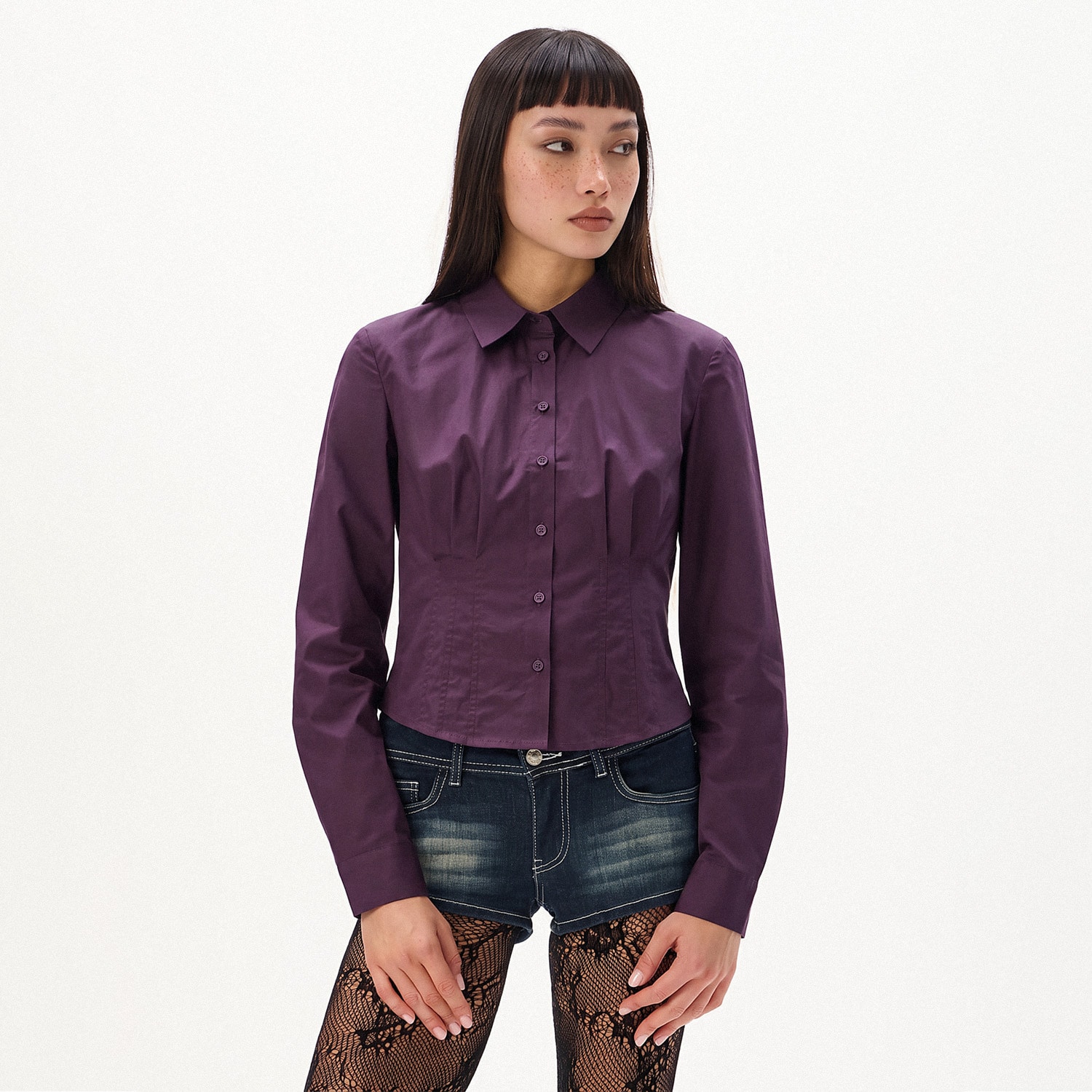 Cropp - Изчистена риза - тъмновиолетово