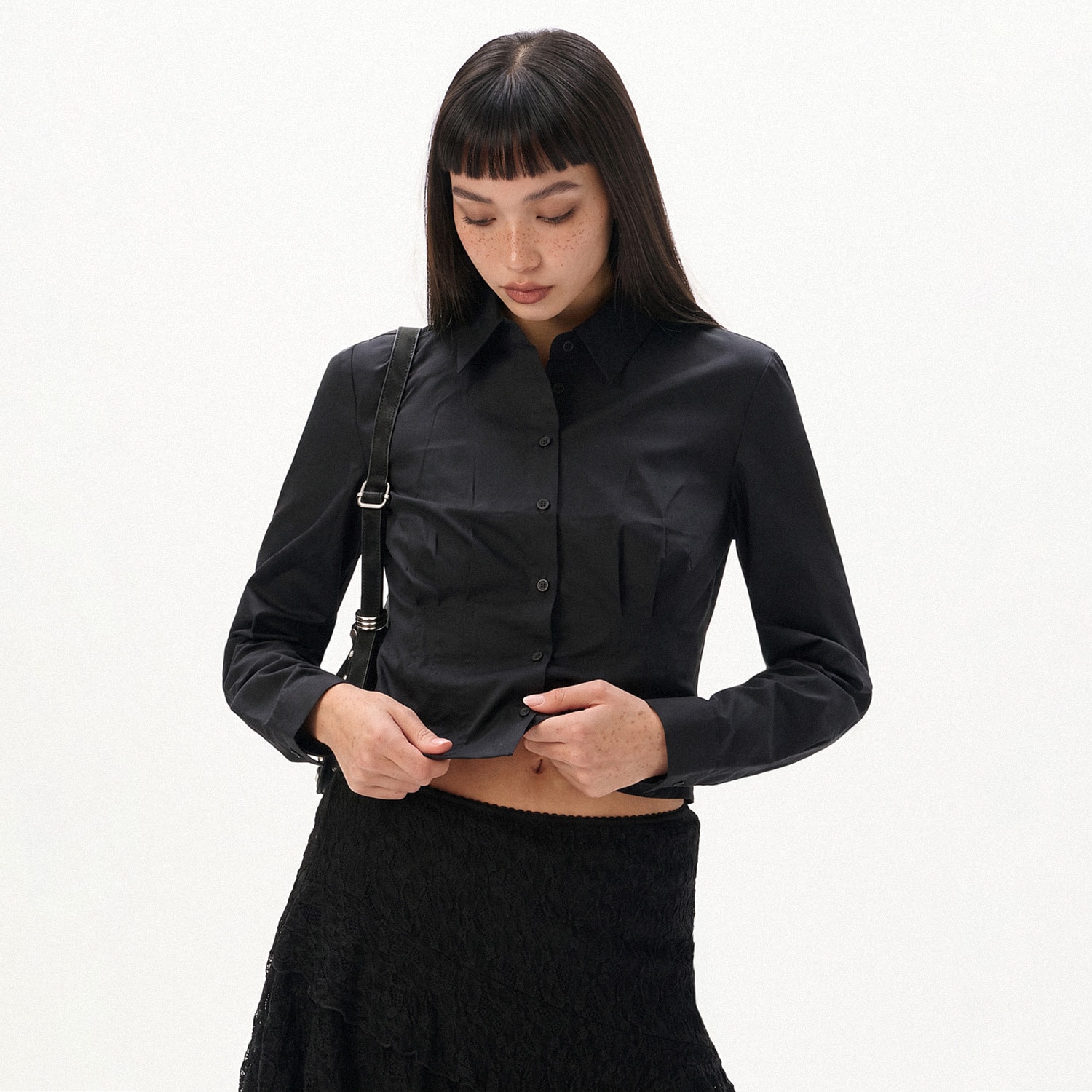 Cropp - Изчистена риза - черeн