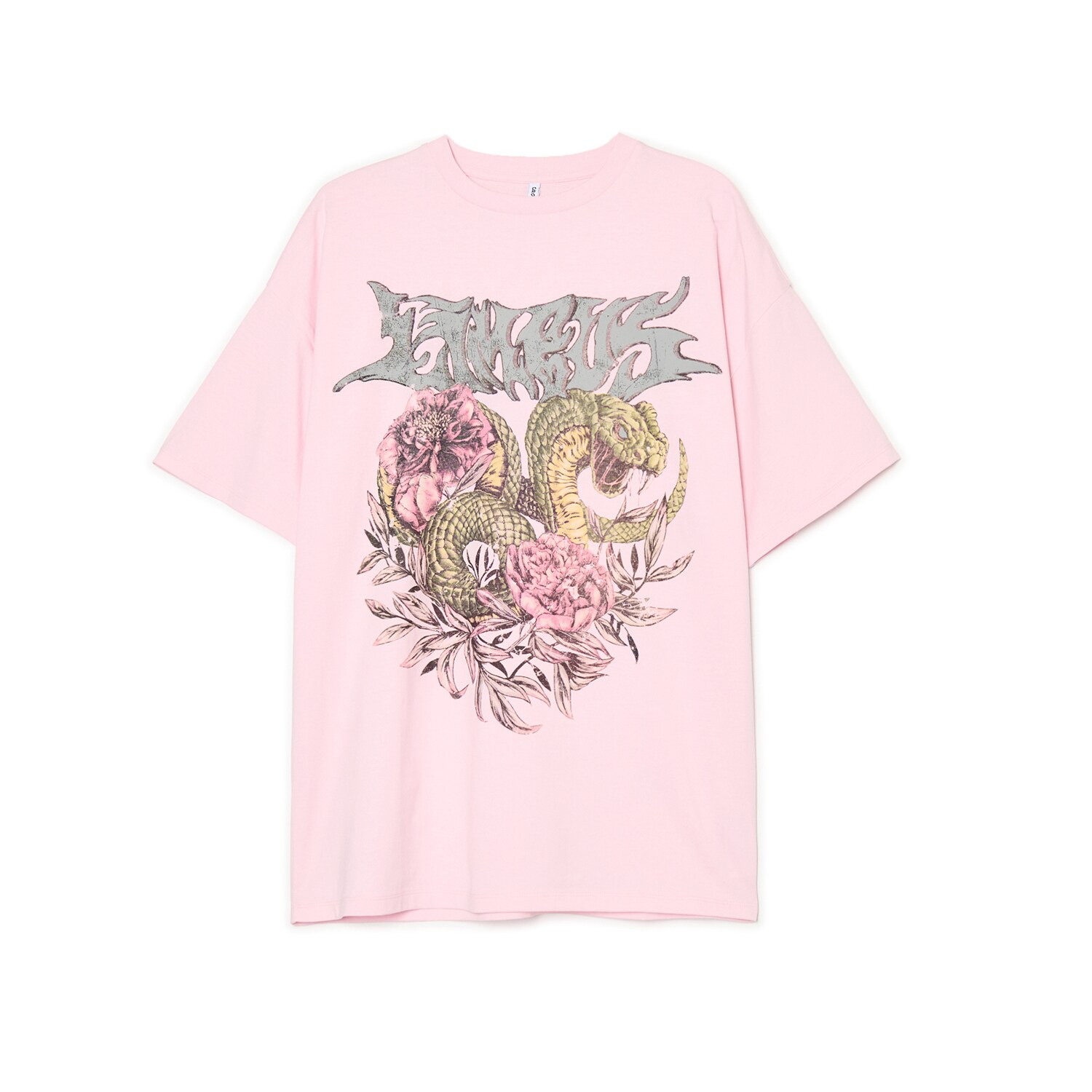 Cropp - Тениска с принт - пастелнорозово