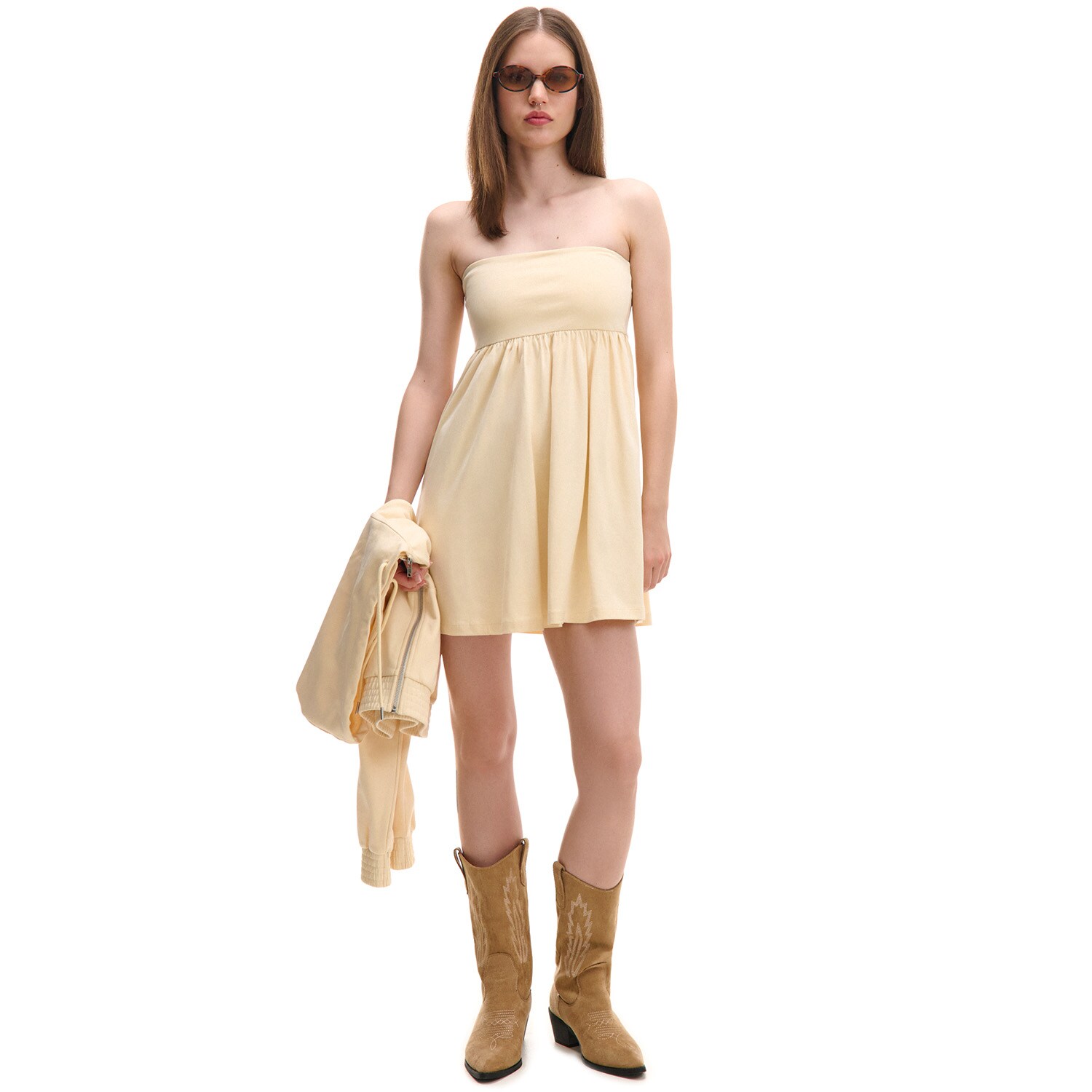 Cropp - Мини рокля - светложълто