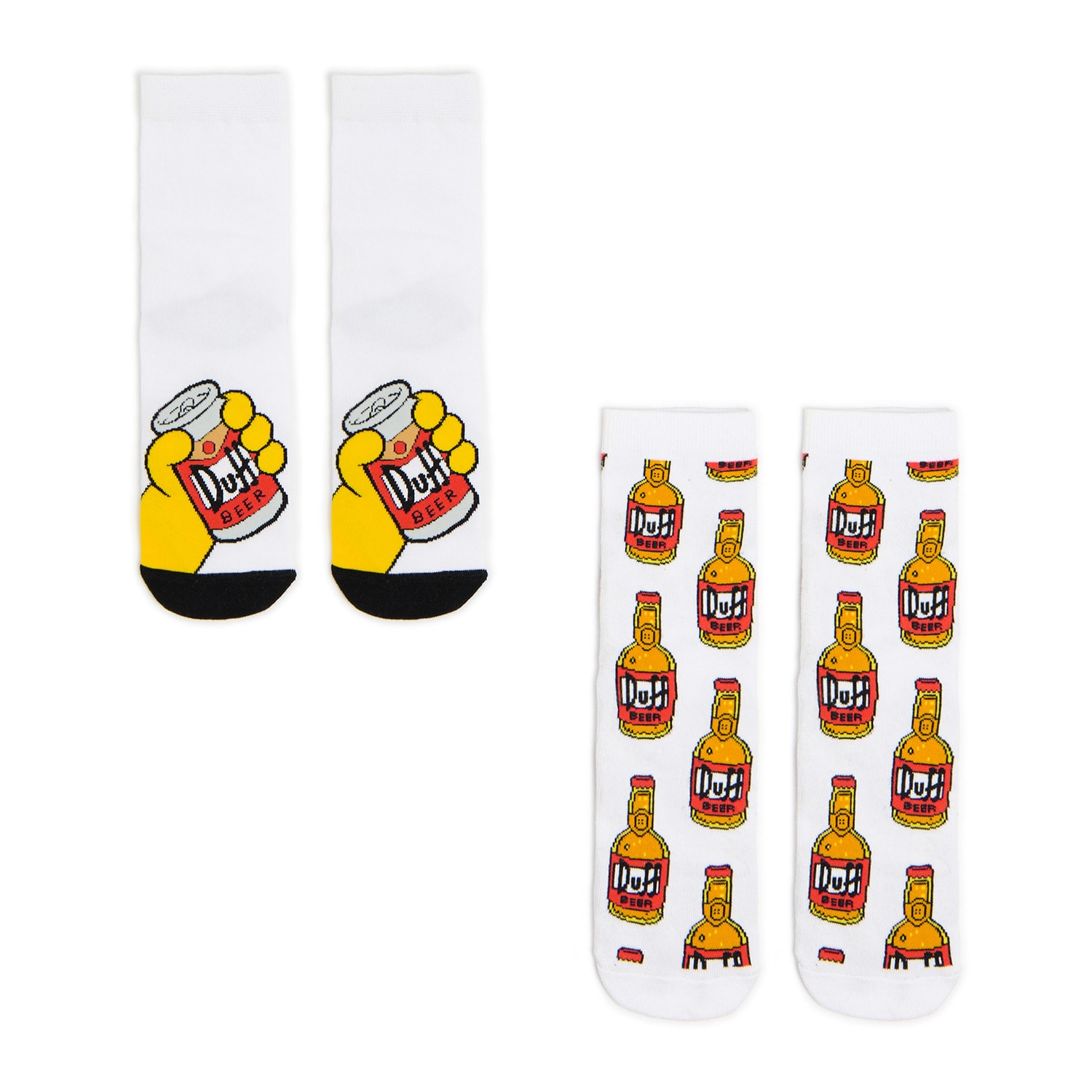 Cropp - 2 чифта чорапи с принт The Simpsons - бял