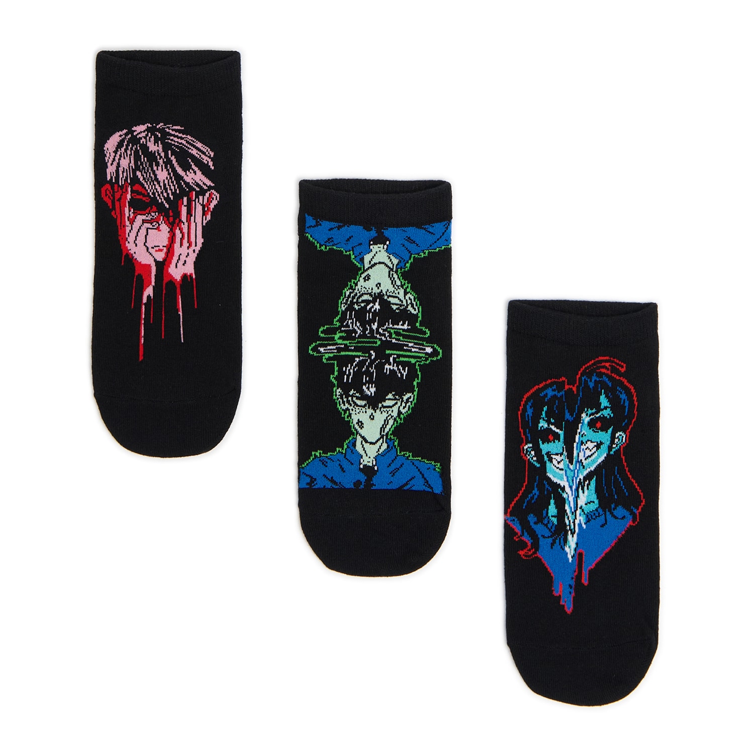 Cropp - 3 чифта чорапи без конч - черeн