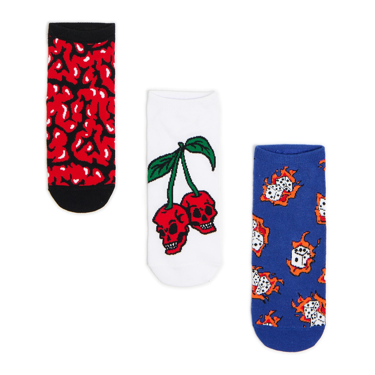 Cropp - 3 чифта чорапи без конч - многоцветен