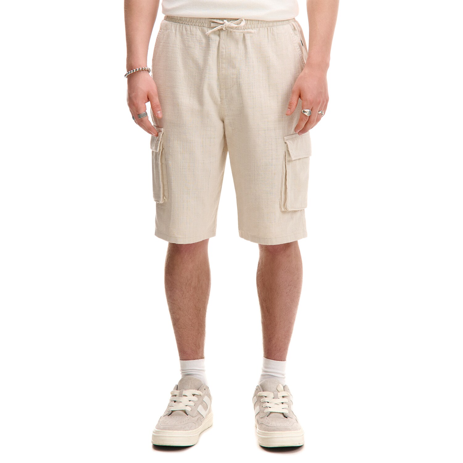 Cropp - Изчистени къси панталони - кремаво