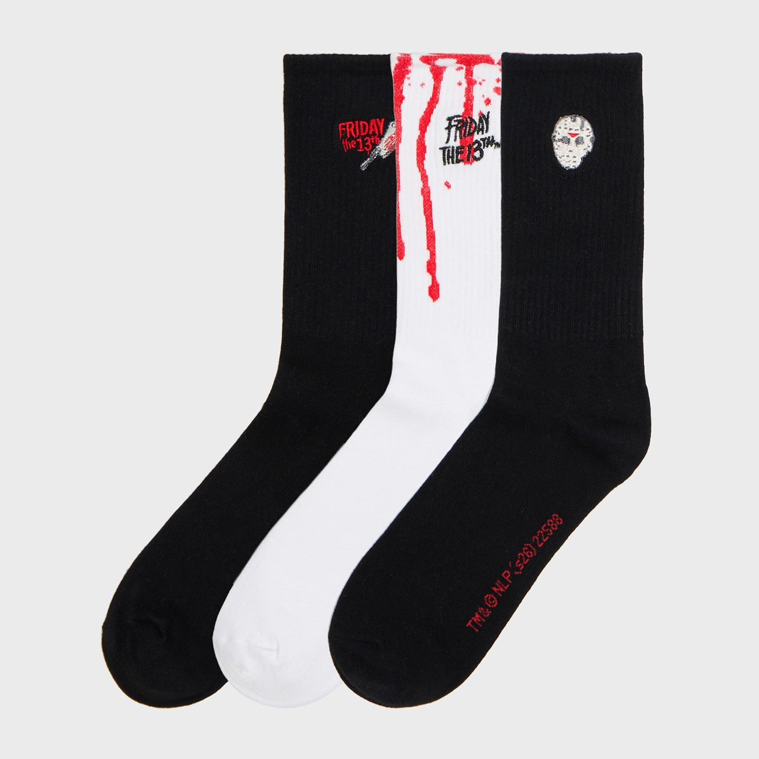 Cropp - 3 чифта чорапи Friday the 13th - черeн