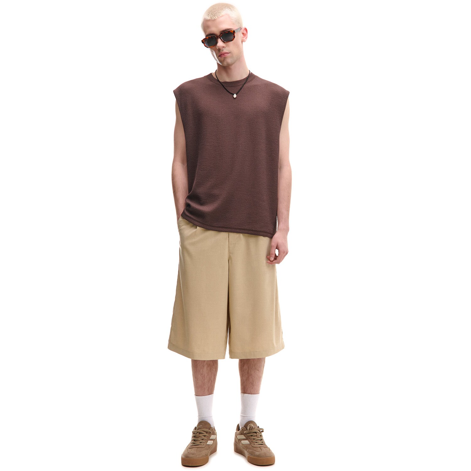 Cropp - Изчистени къси панталони - бежово
