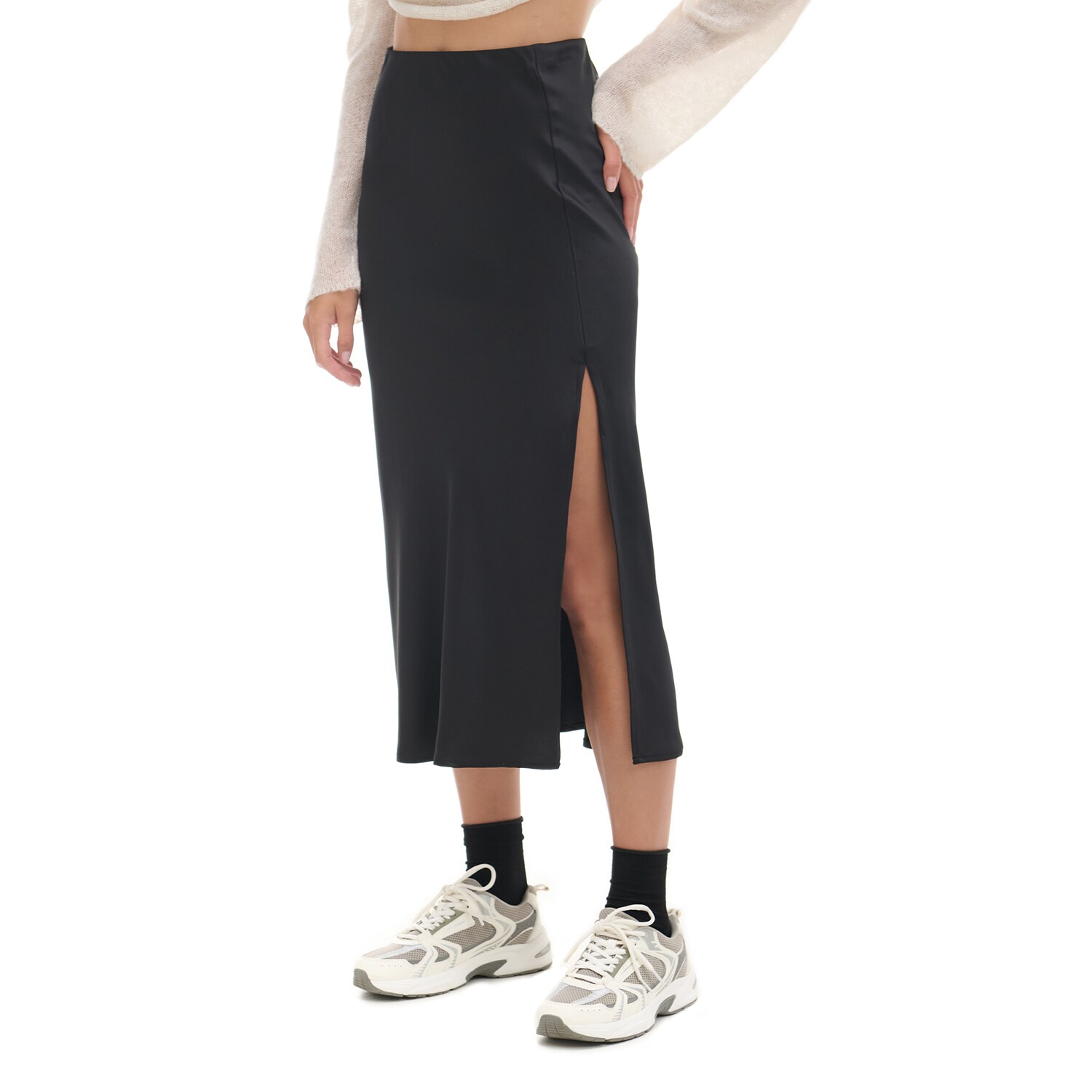 Cropp - Сатенена пола - черeн