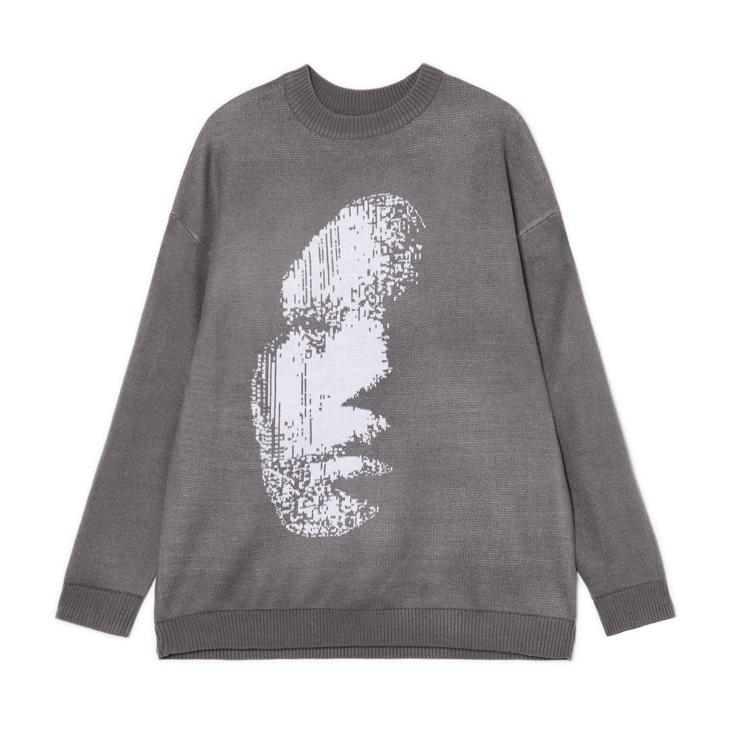 Cropp - Пуловер с принт - тъмносиво