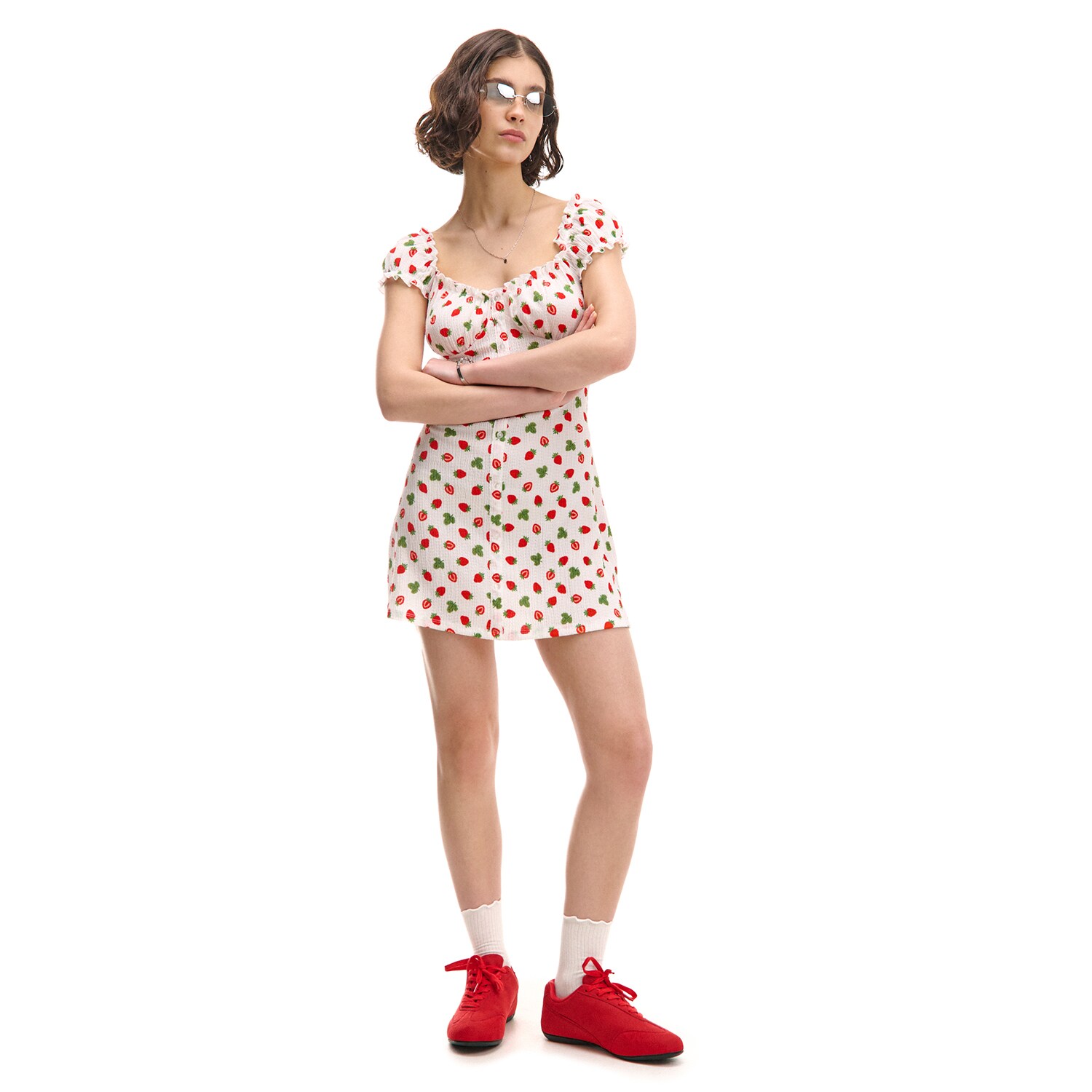 Cropp - Рокля с шарки - бял