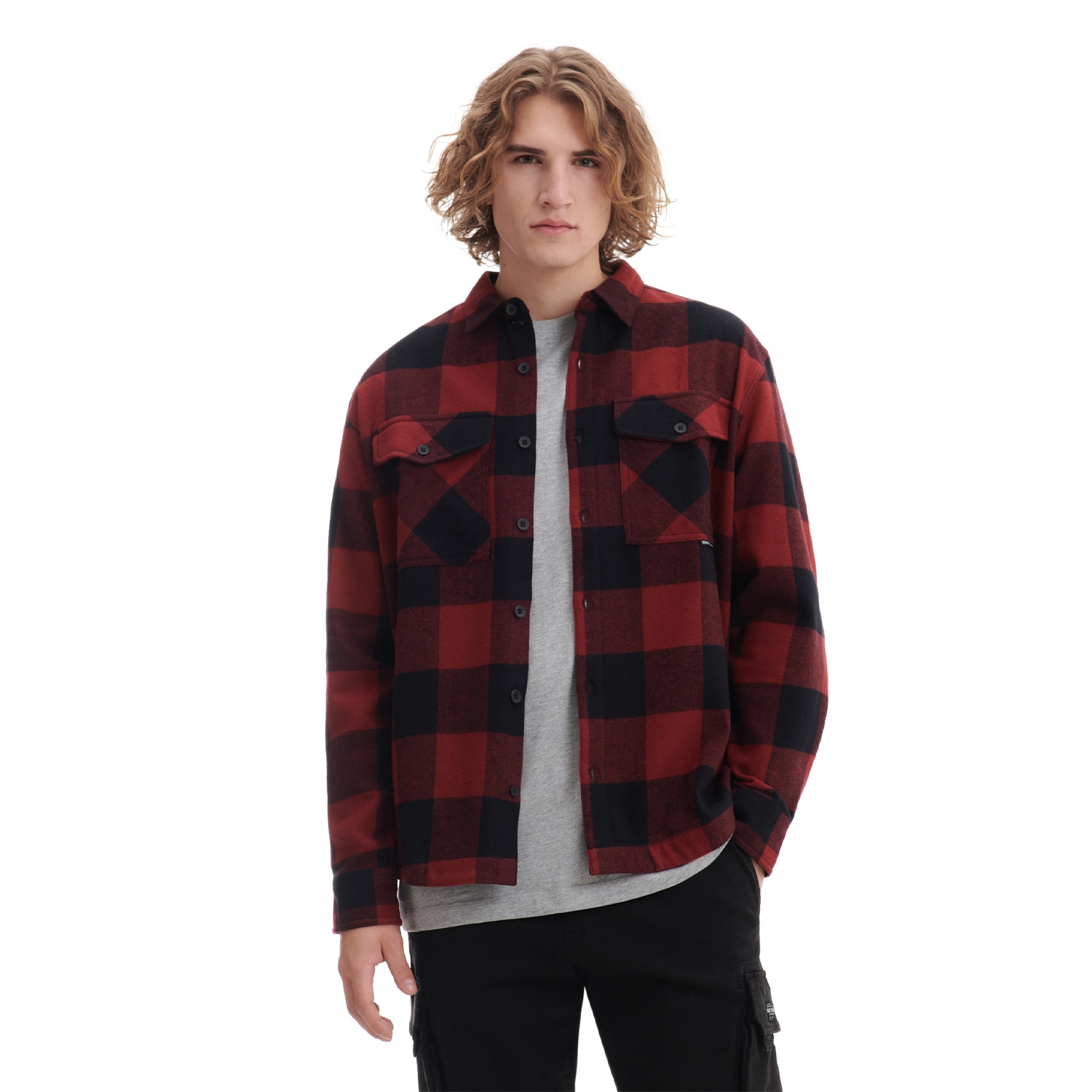 Cropp - Червена карирана риза - кестеняв