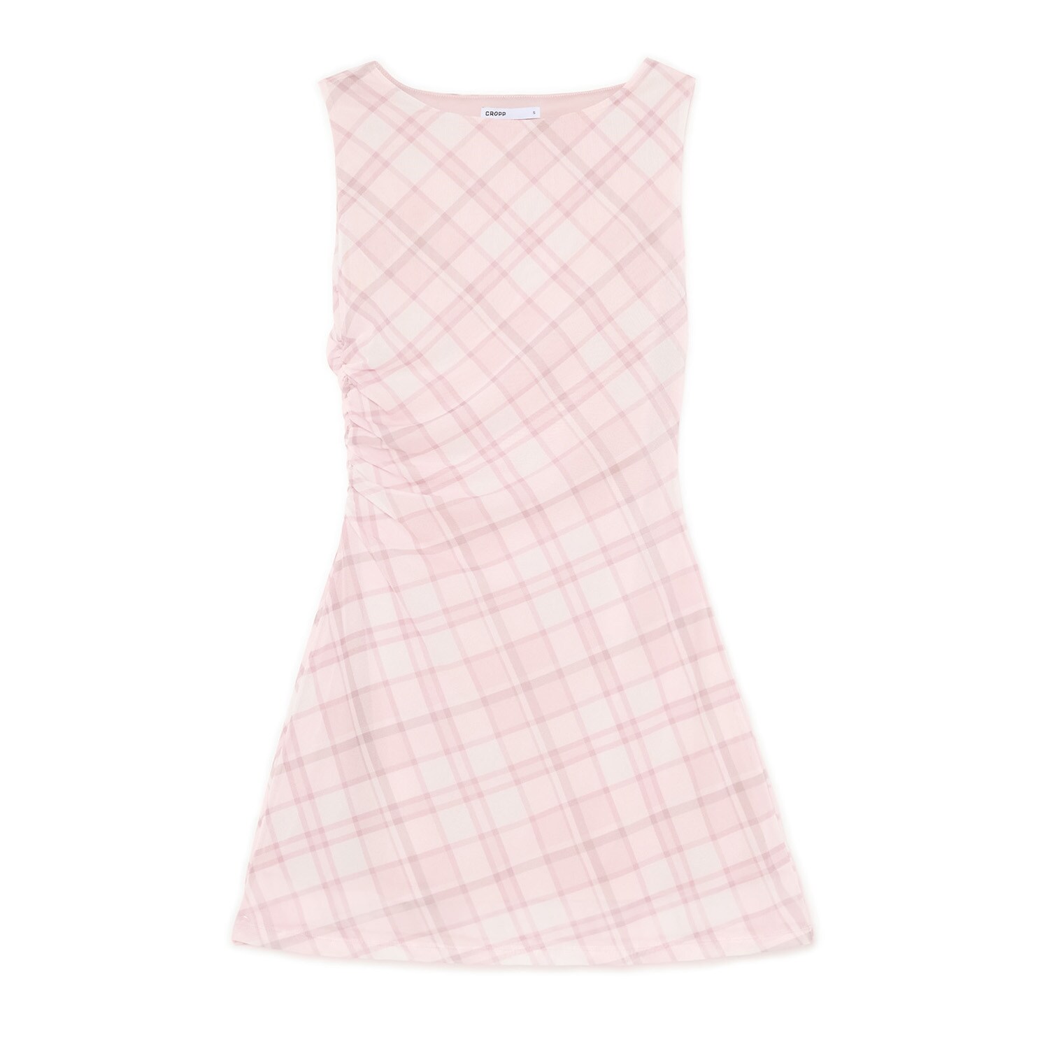 Cropp - Мини рокля с шарки - пастелнорозово