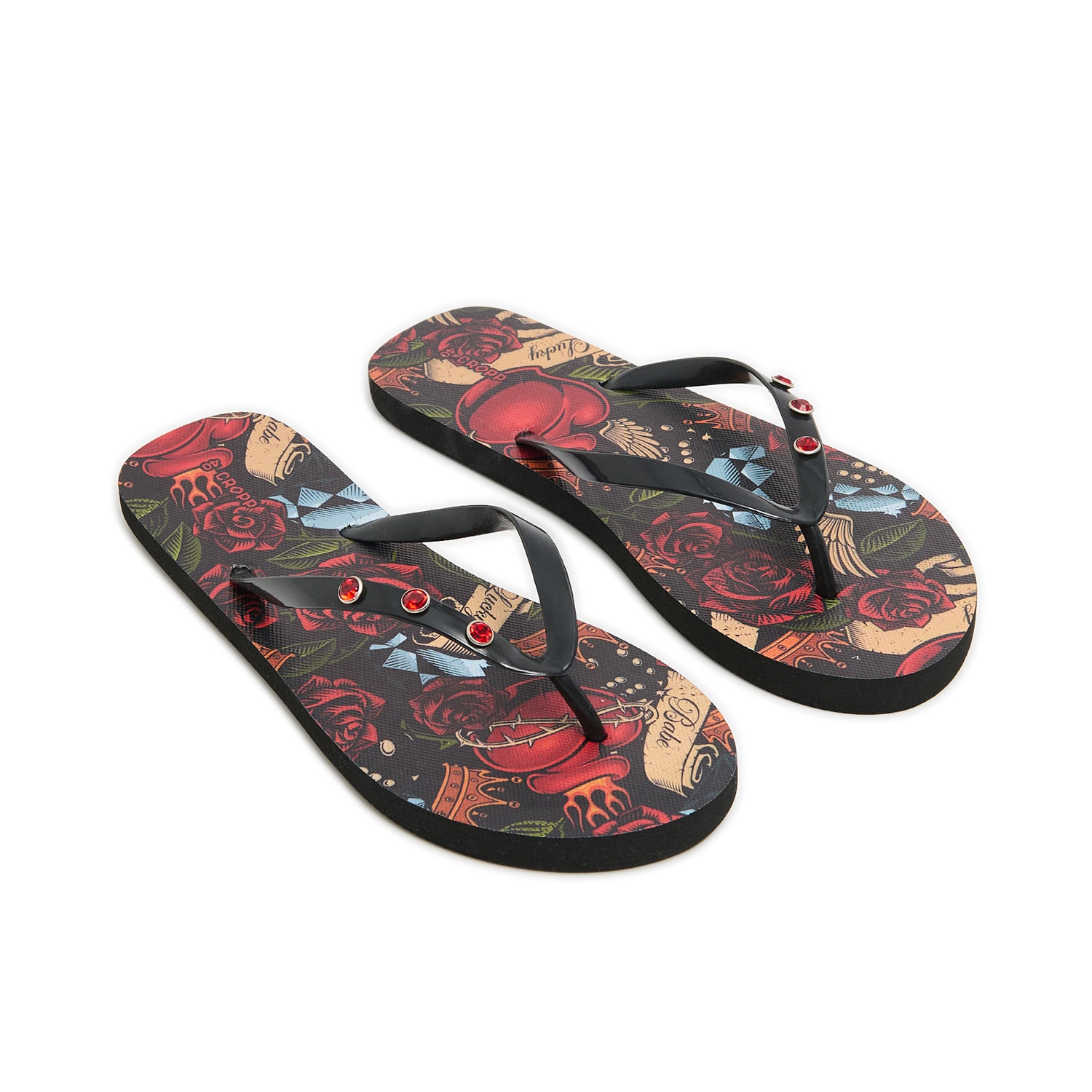 Cropp - Джапанки с принт - многоцветен