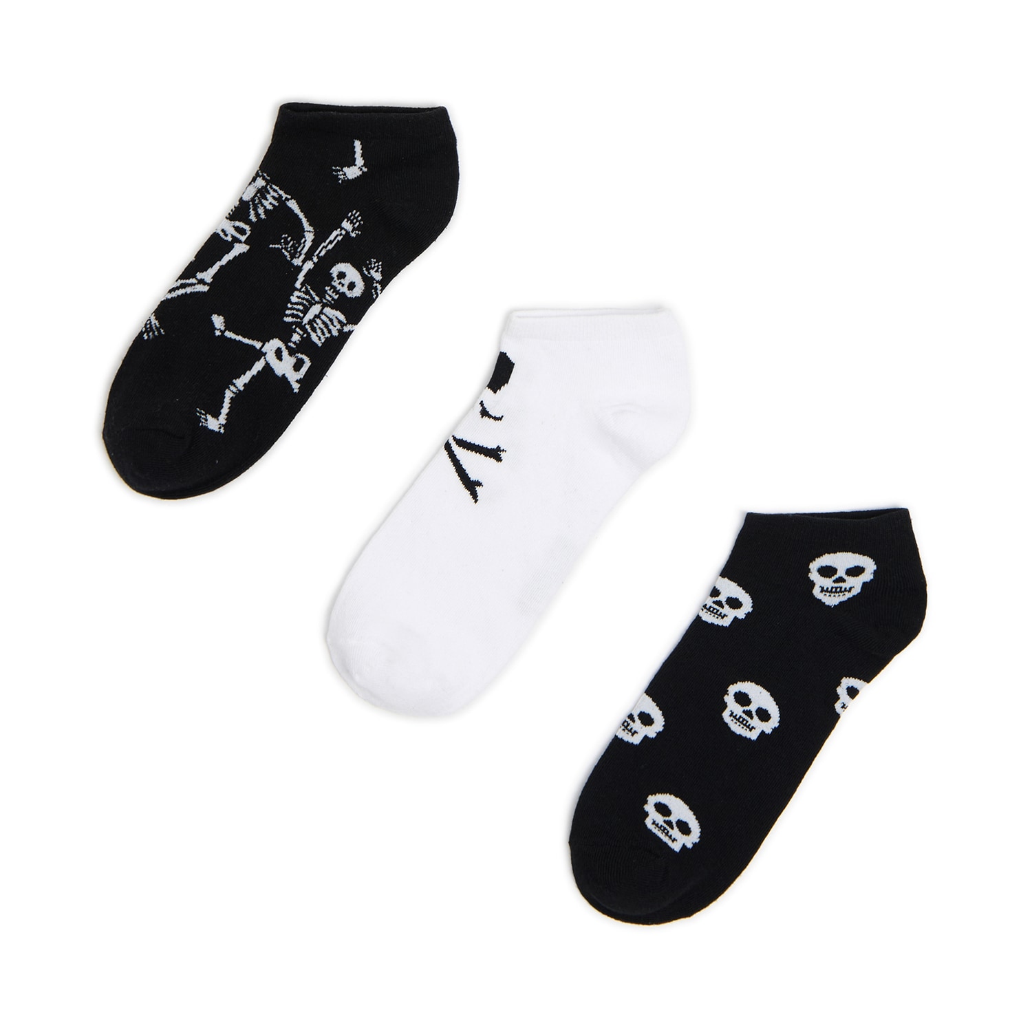 Cropp - 3 чифта чорапи без конч - черeн