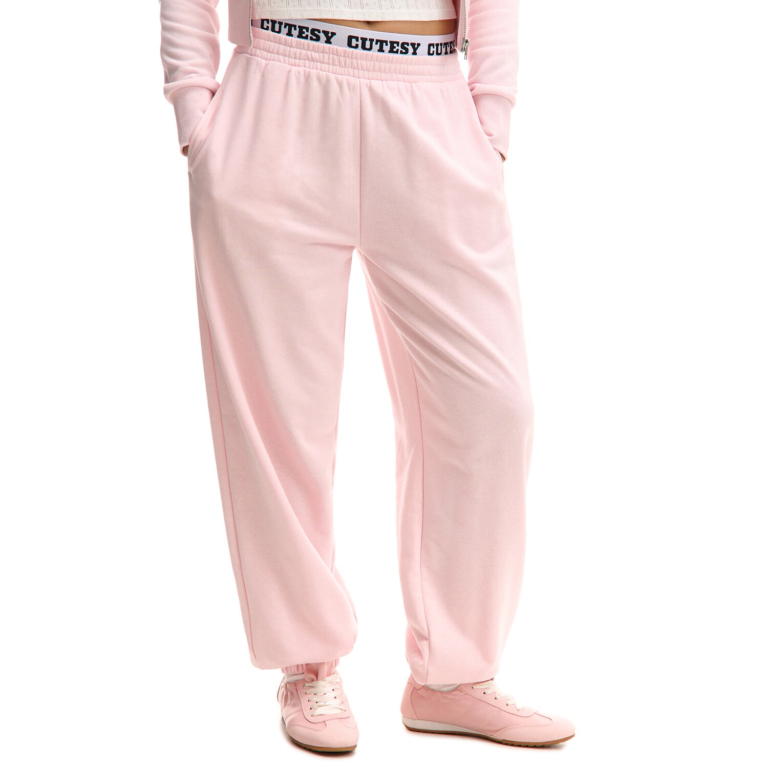 Cropp - Спортни панталони - пастелнорозово