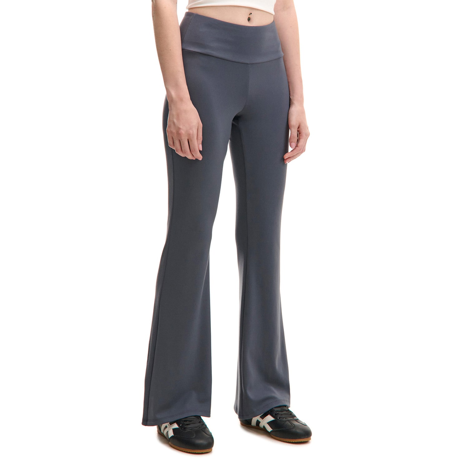 Cropp - Панталон тип flare - тъмносиво