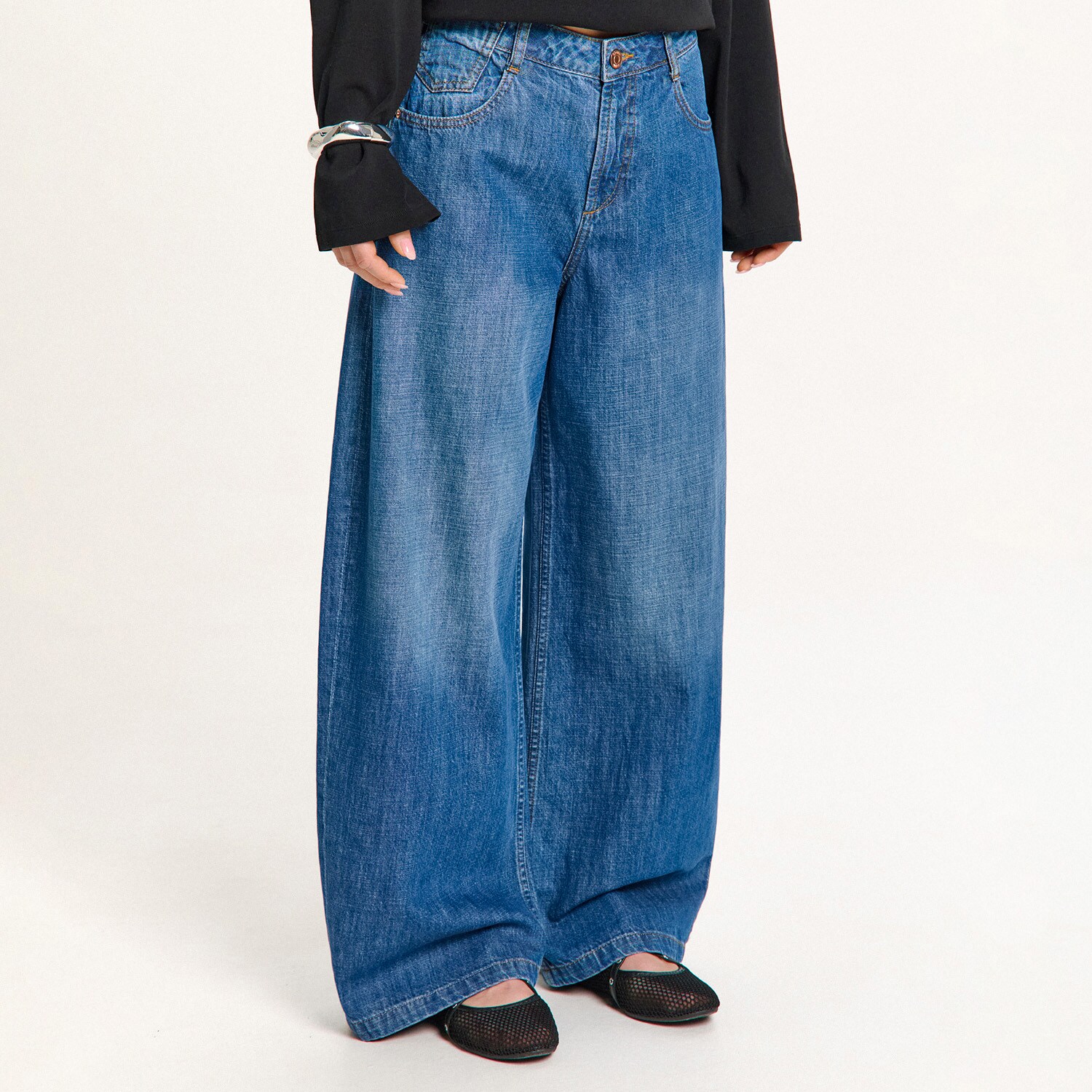 Cropp - Дънки slouchy fit - сини дънки