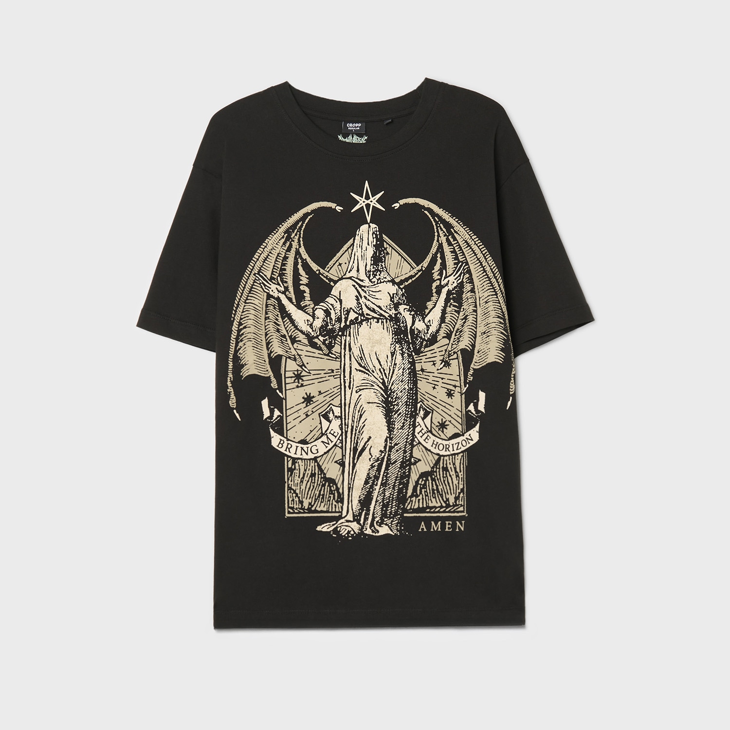 Cropp - Черна тениска с принт Bring Me The Horizon - черeн