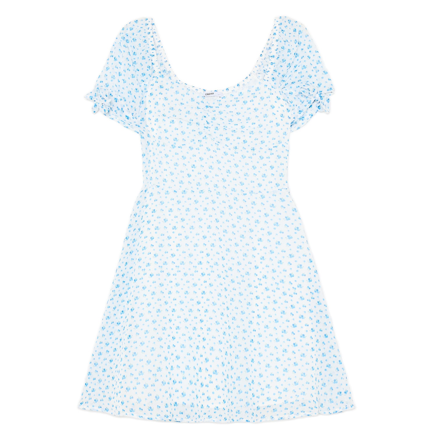 Cropp - Мини рокля с флорален десен - кремаво