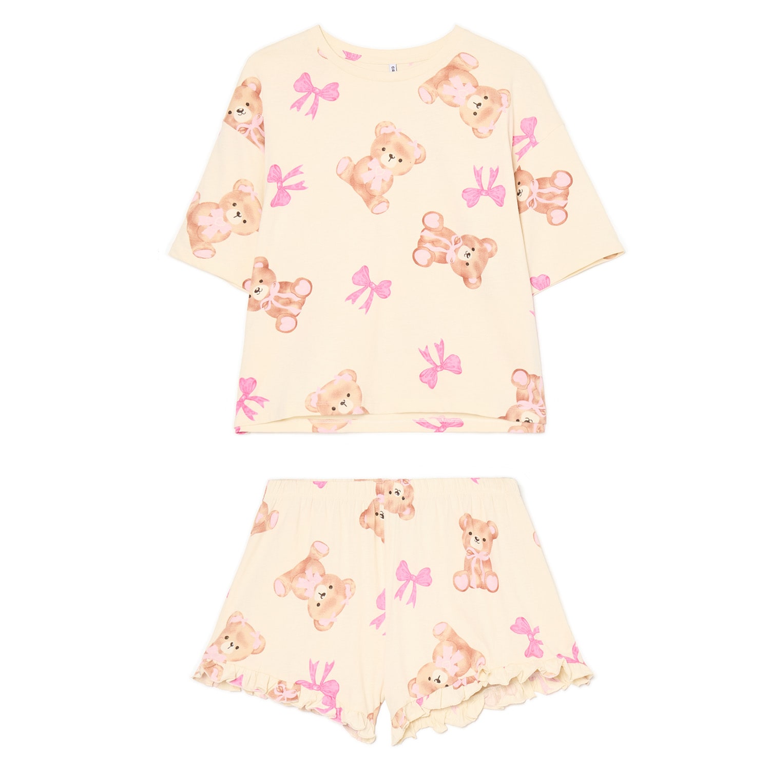 Cropp - Пижама от две части - кремаво