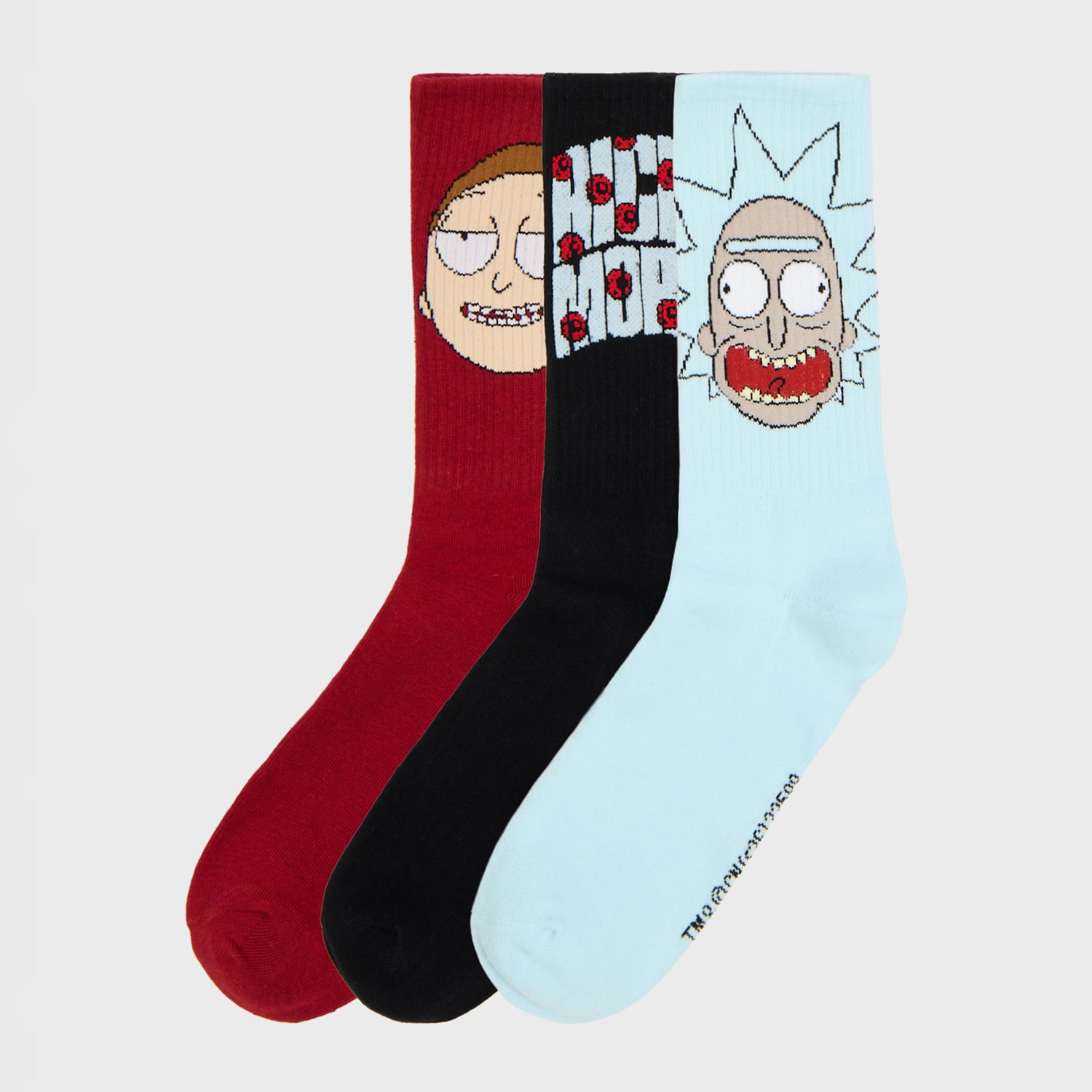 Cropp - Чорапи с шарка, 3 чифта Rick and Morty - светлосиньо