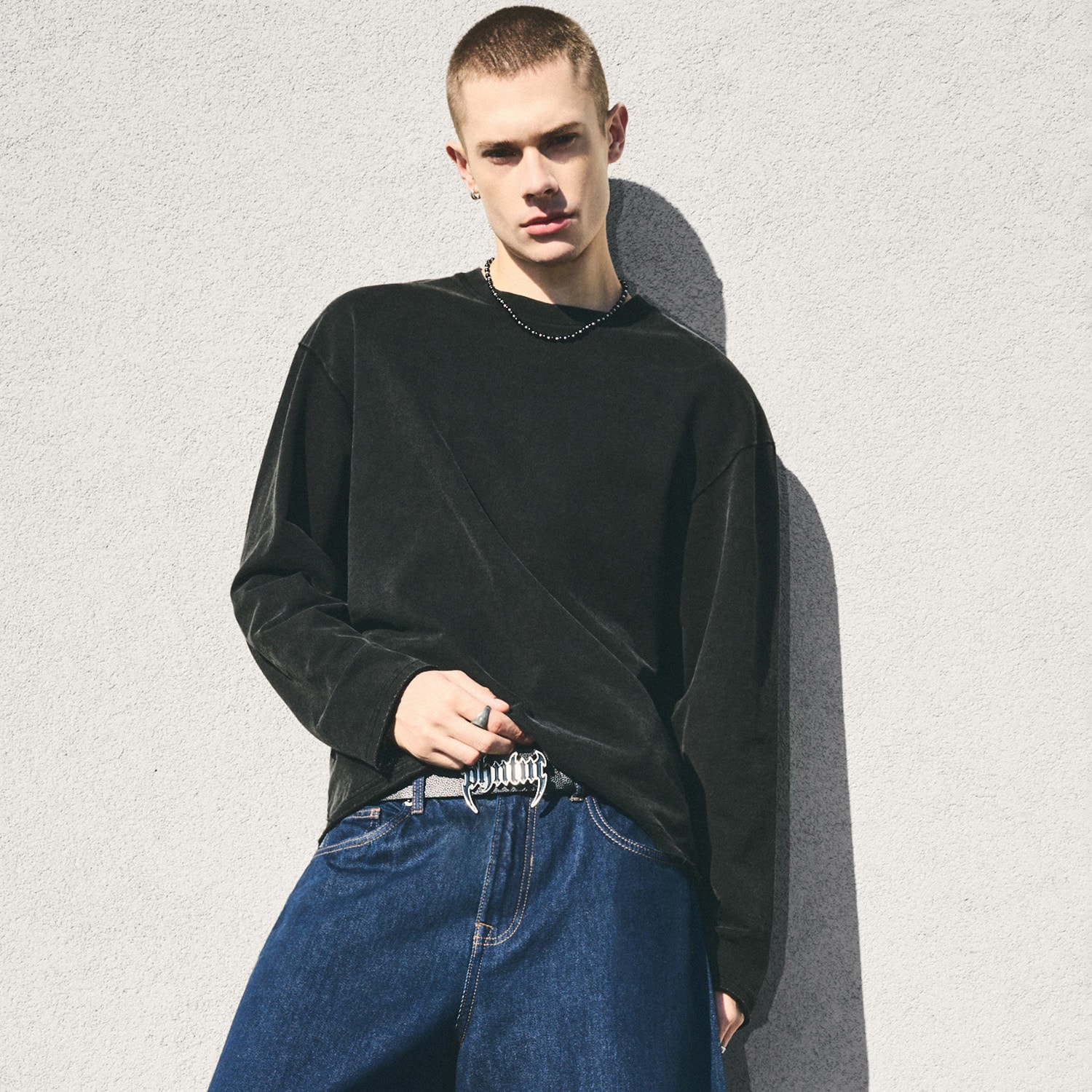Cropp - Тениска с избелен ефект - черeн