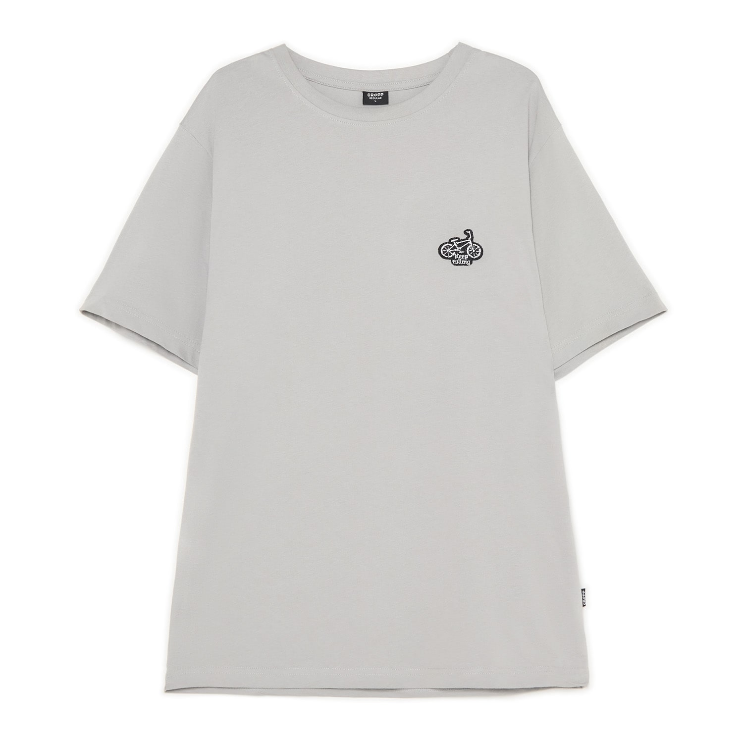 Cropp - Тениска с бродерия - Светло сиво