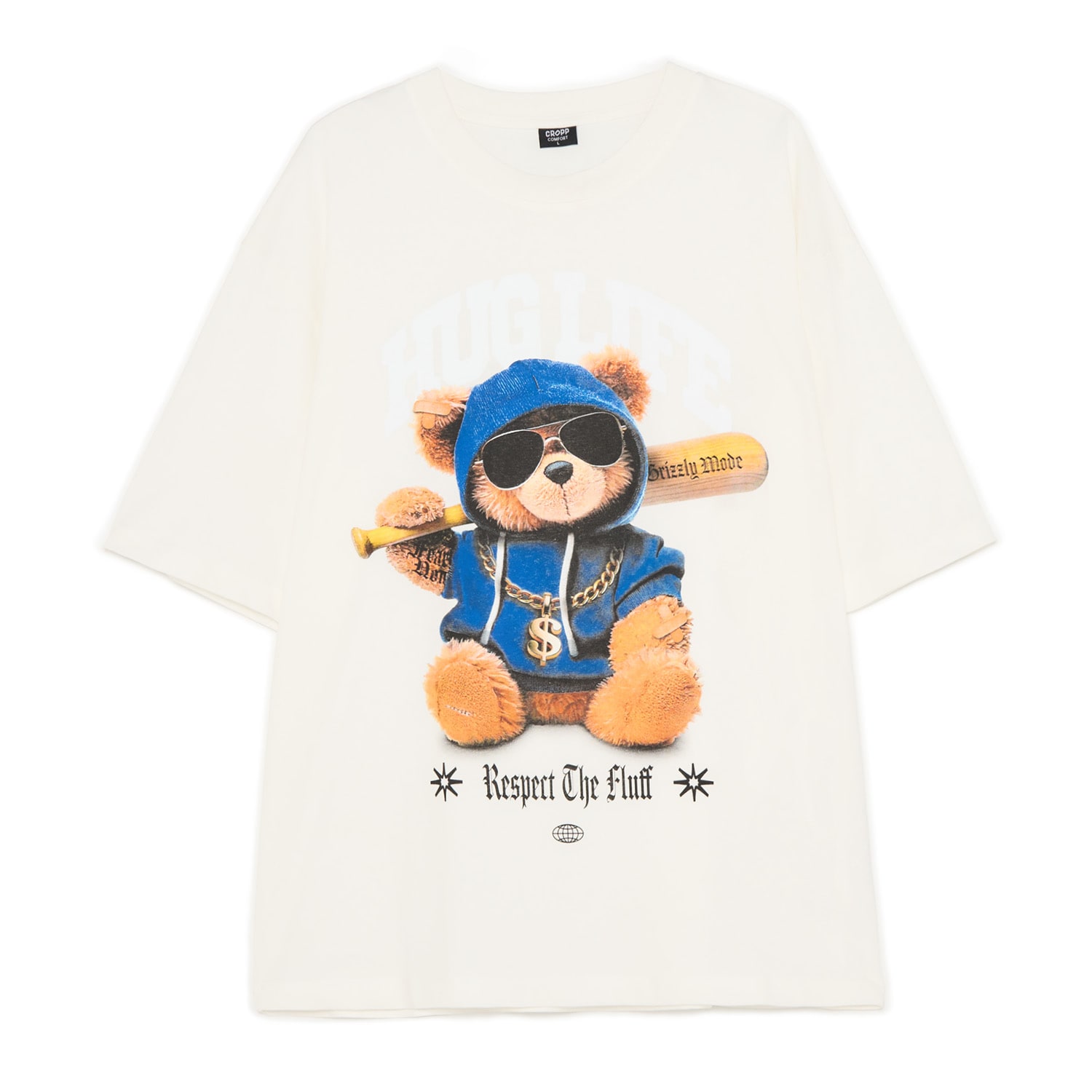 Cropp - Тениска с принт - кремаво