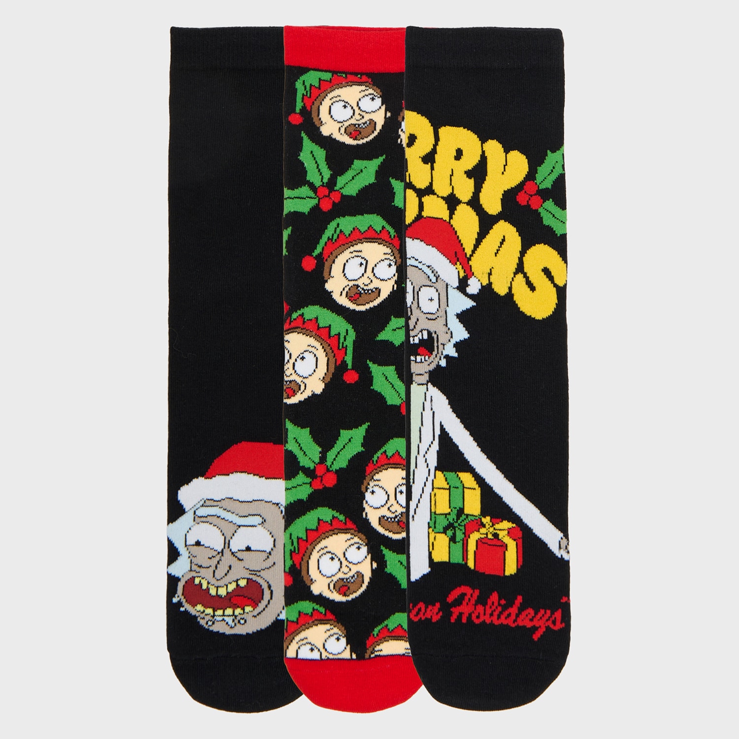 Cropp - Чорапи с шарка, 3 чифта Rick and Morty - черeн