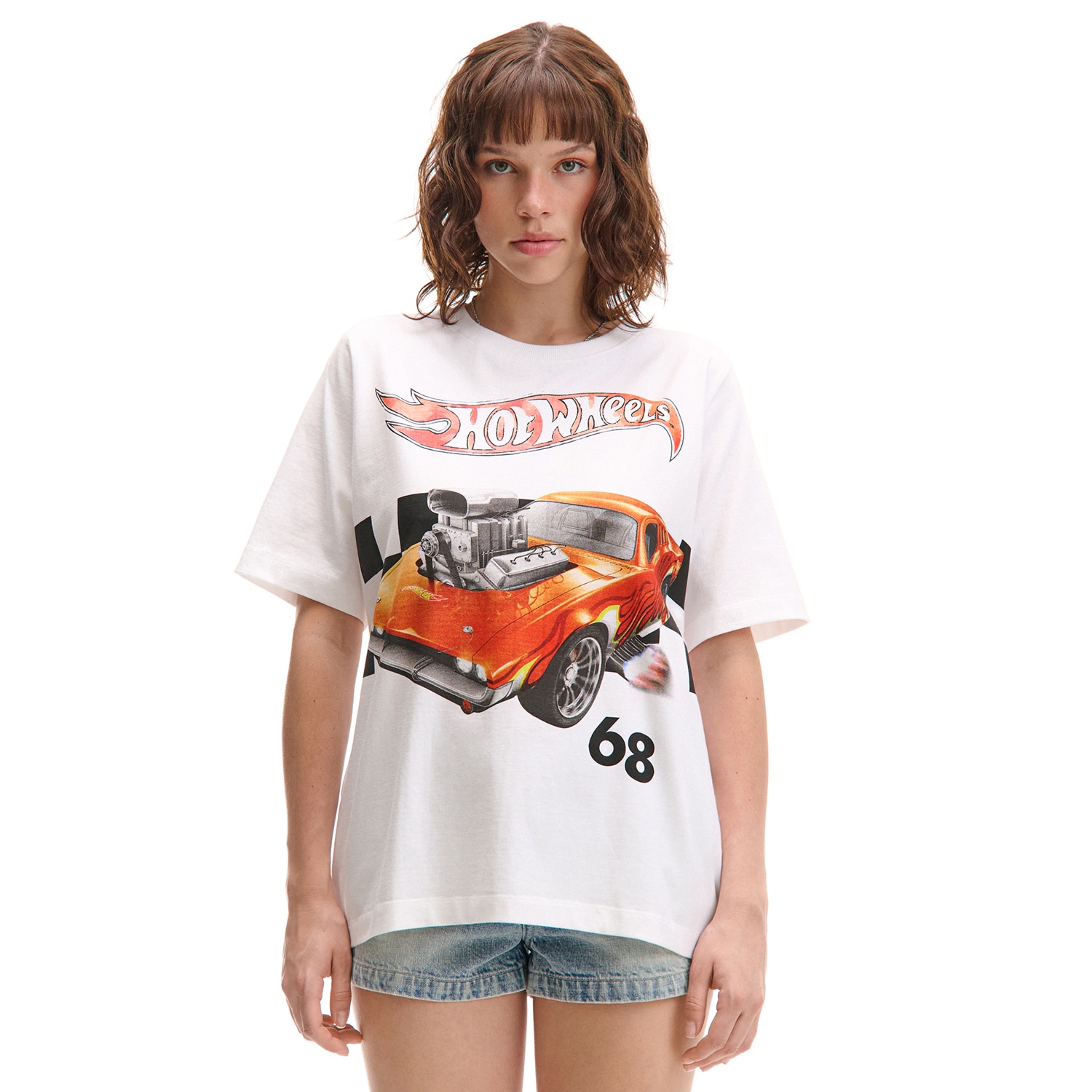 Cropp - Бяла Тениска С Принт Hot Wheels