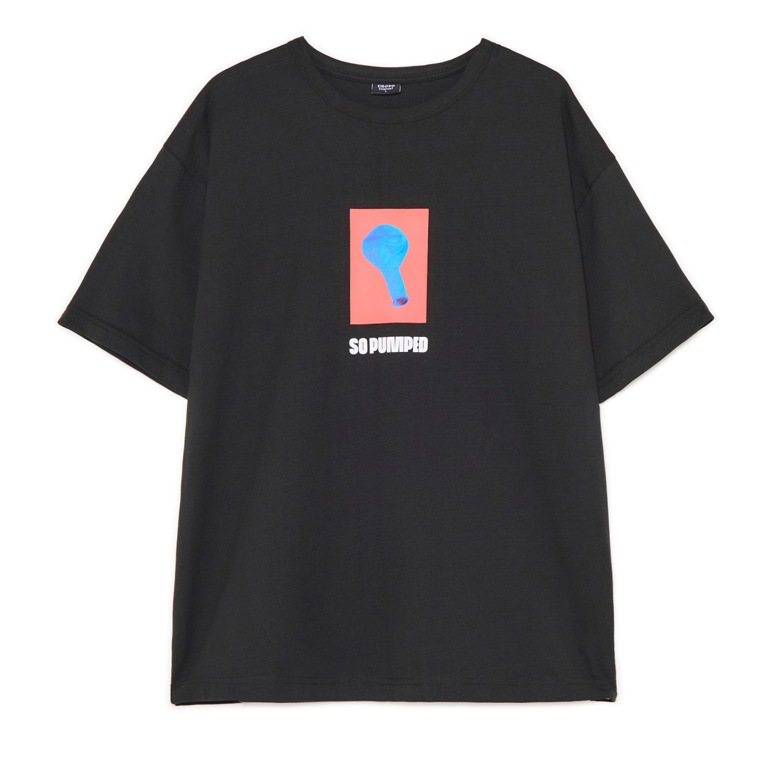 Cropp - Черна тениска с принт - черeн