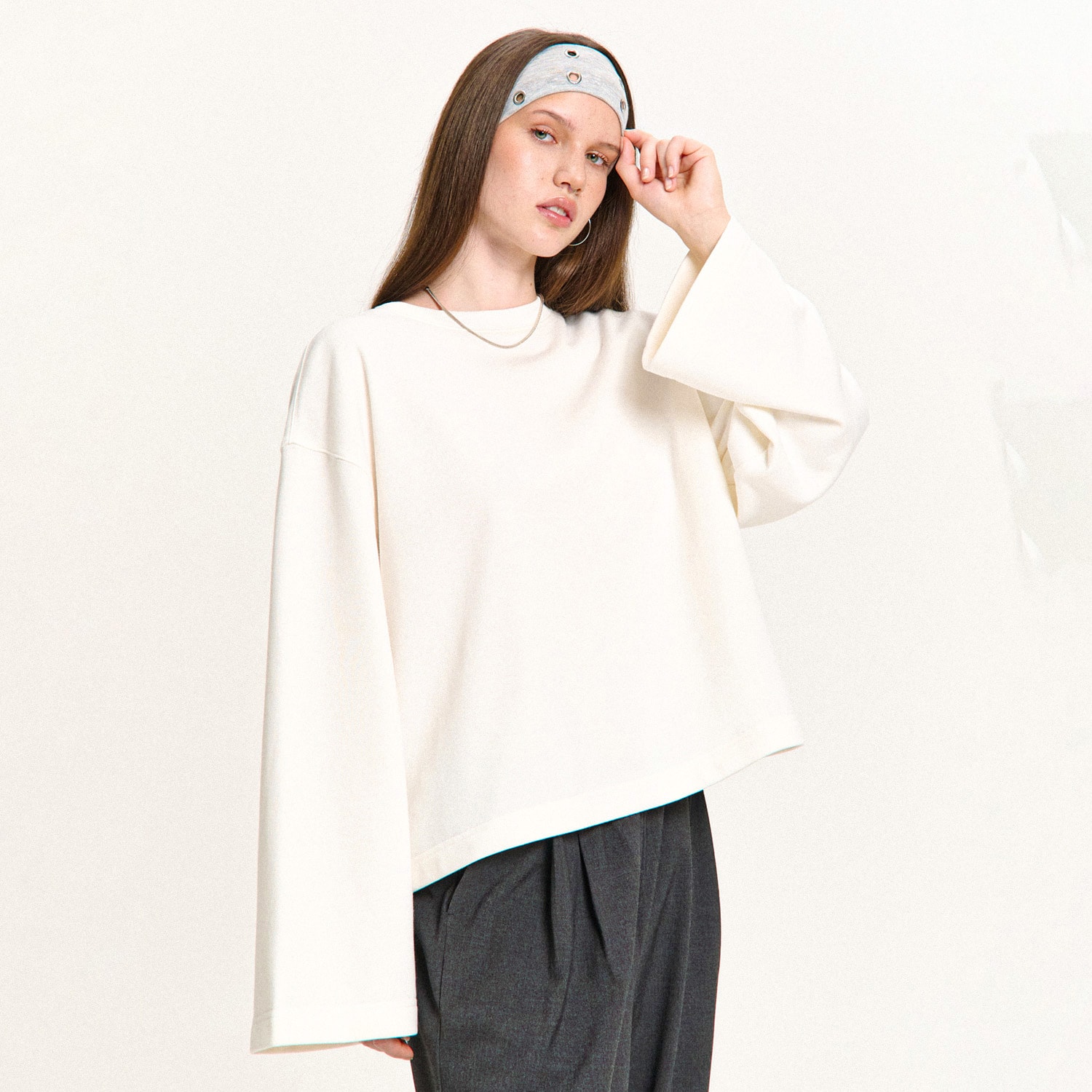 Cropp - Суитшър oversize - кремаво