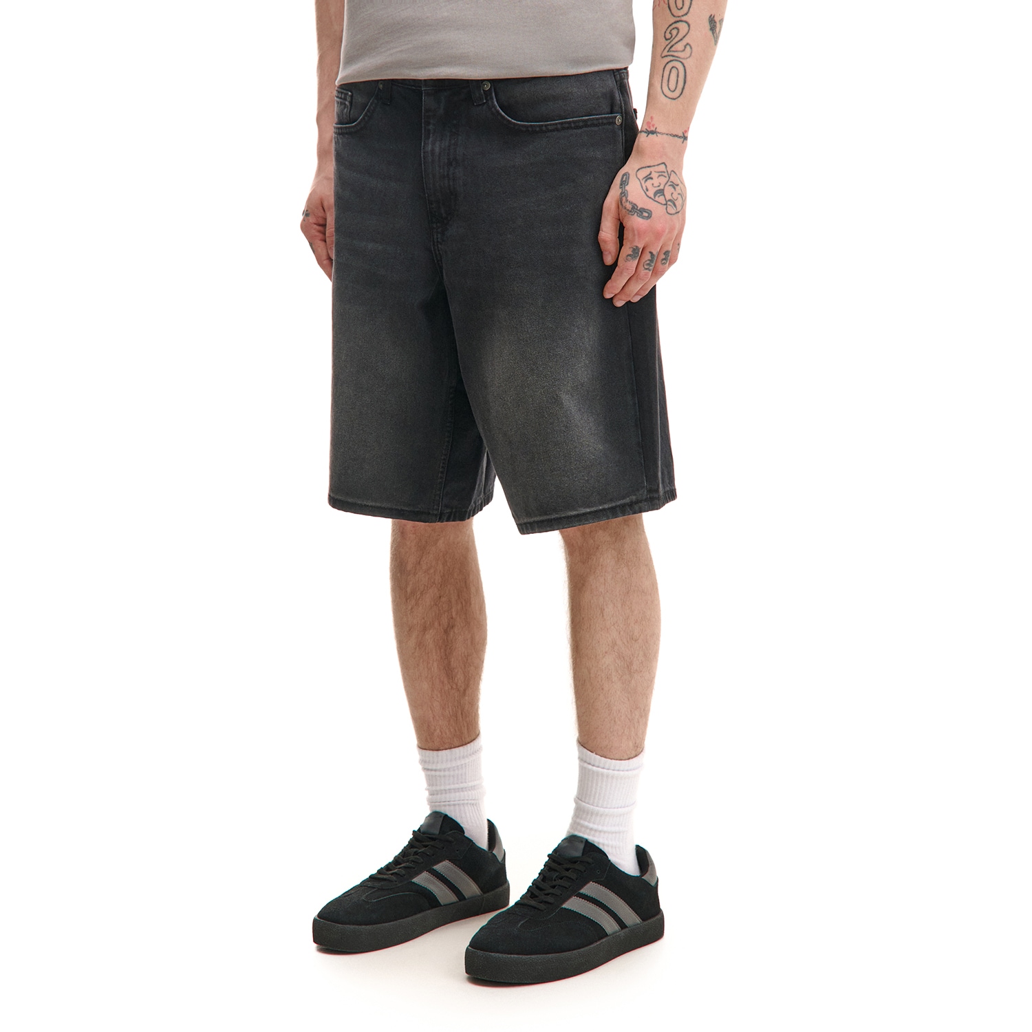 Cropp - Дънкови къси панталони - черeн