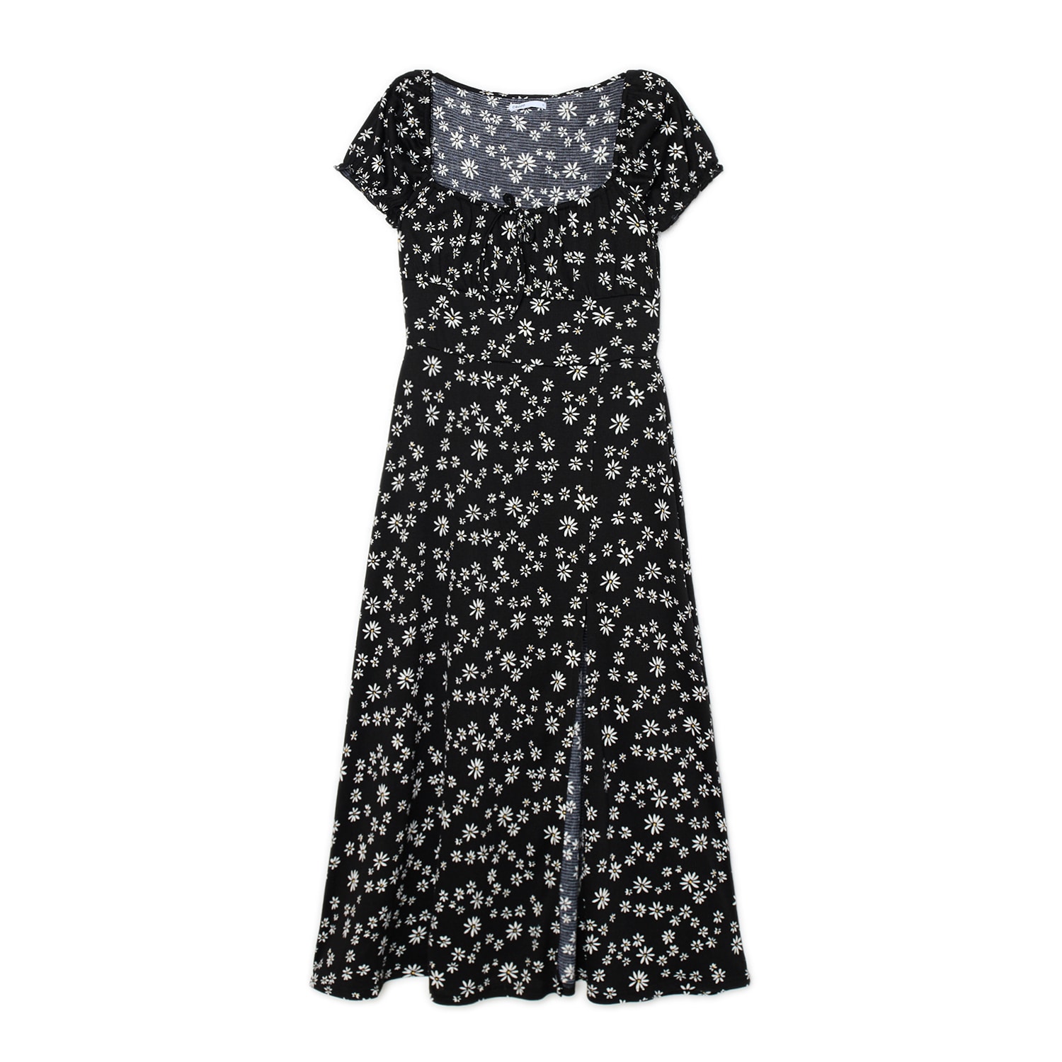 Cropp - Миди рокля с флорален десен - черeн