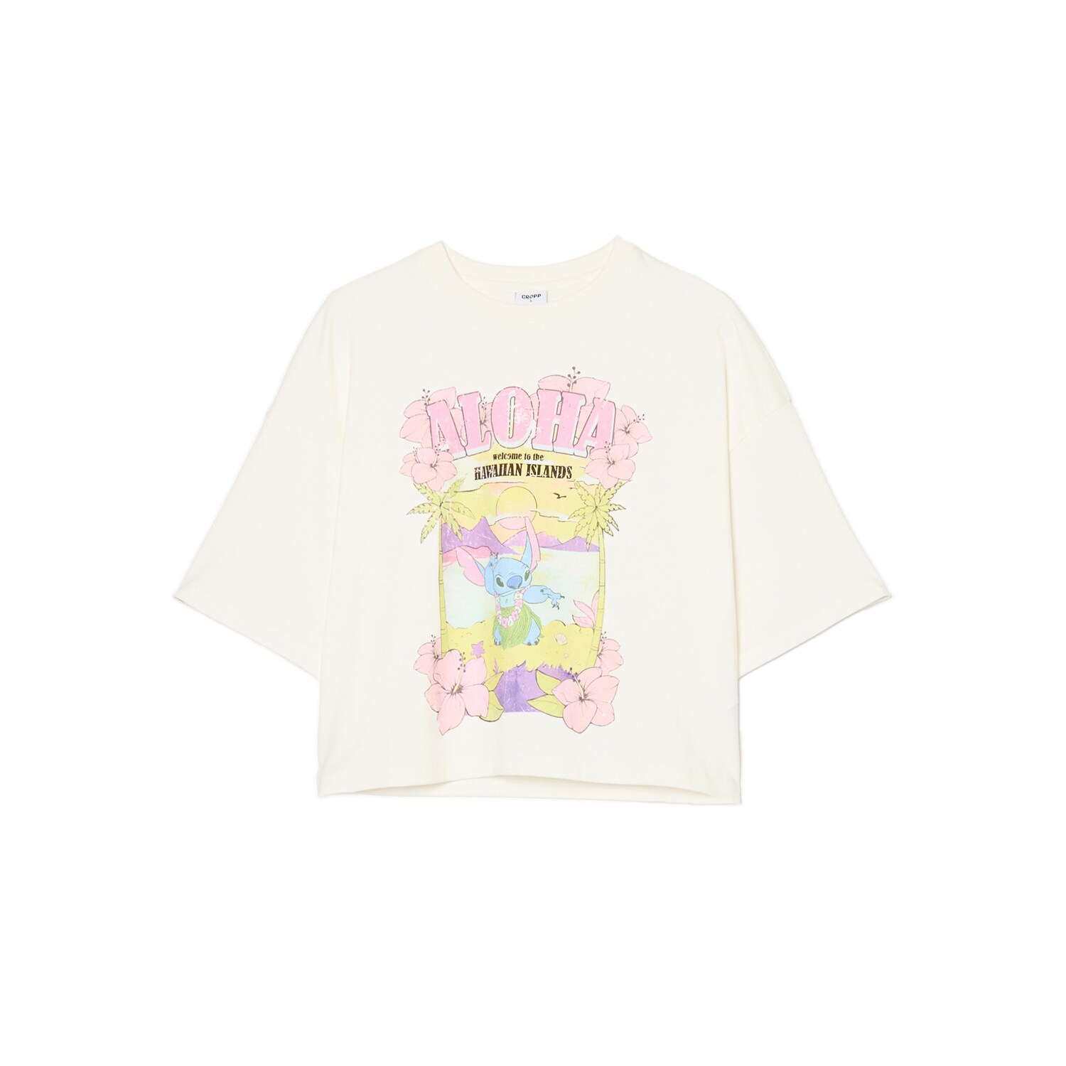 Cropp - Тениска с принт Lilo & Stitch - бял
