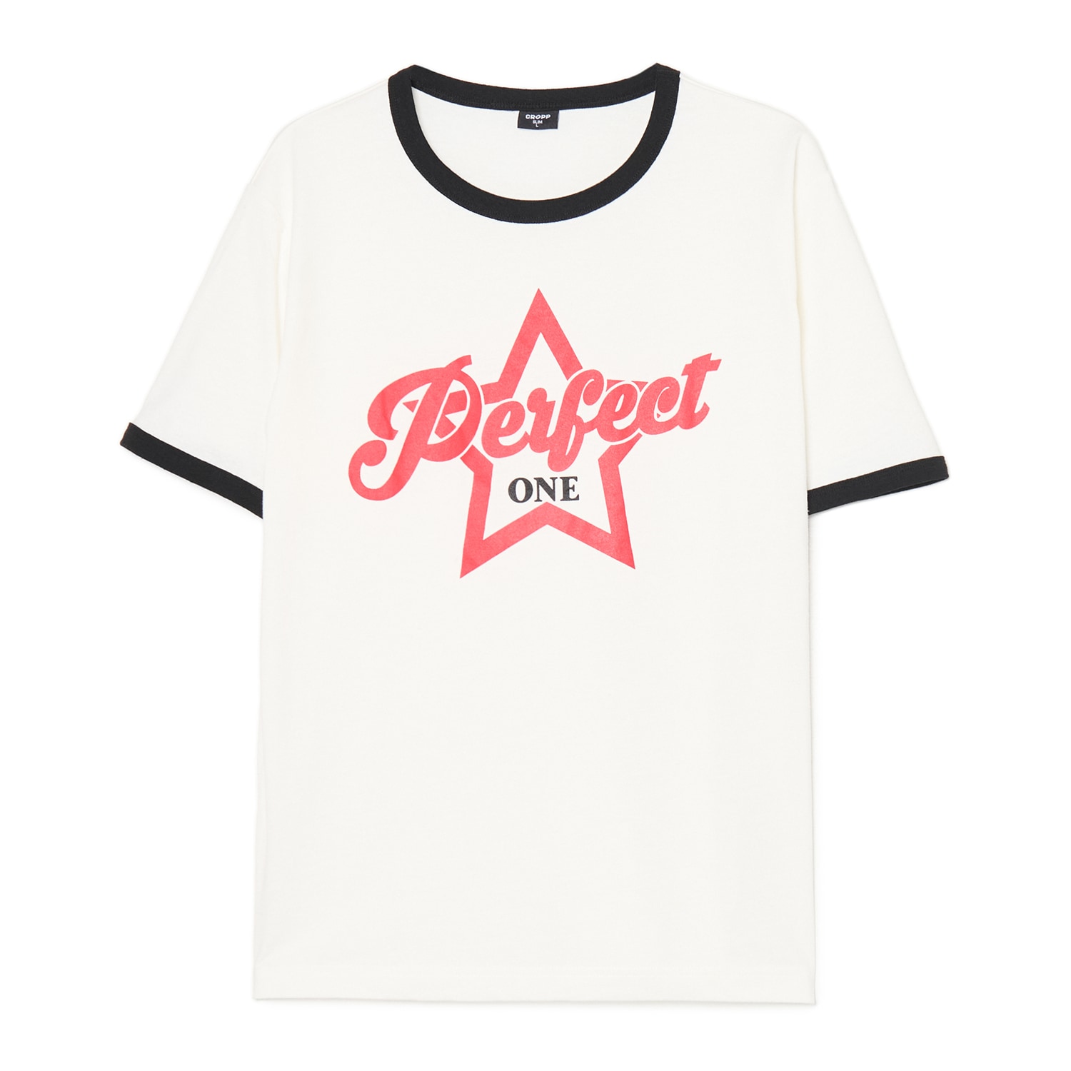 Cropp - Тениска с принт - кремаво